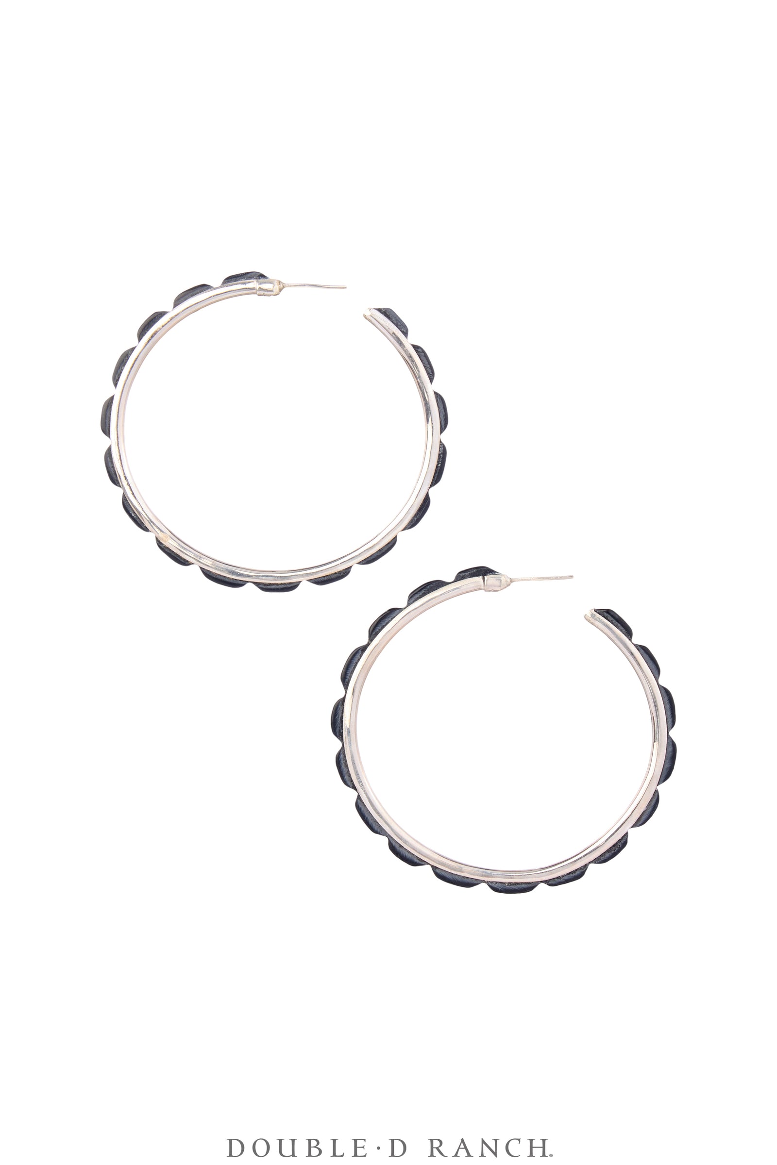 Earrings, Hoop, Large, Onyx, Contemporary, 2068