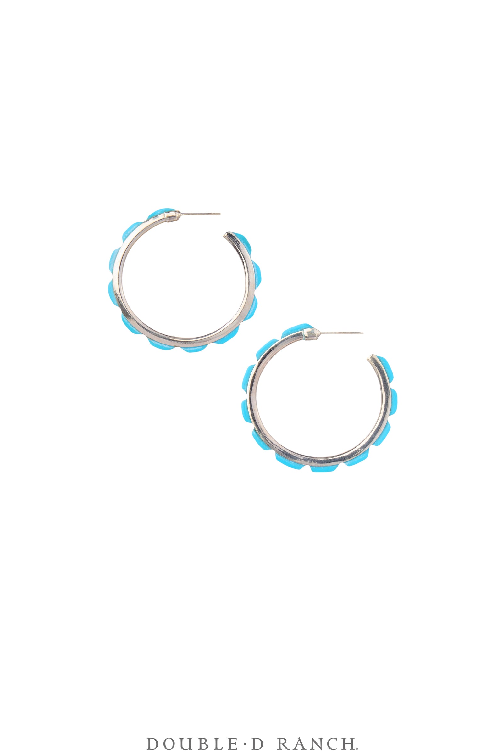 Earrings, Hoop, Small, Turquoise, Contemporary, 2070