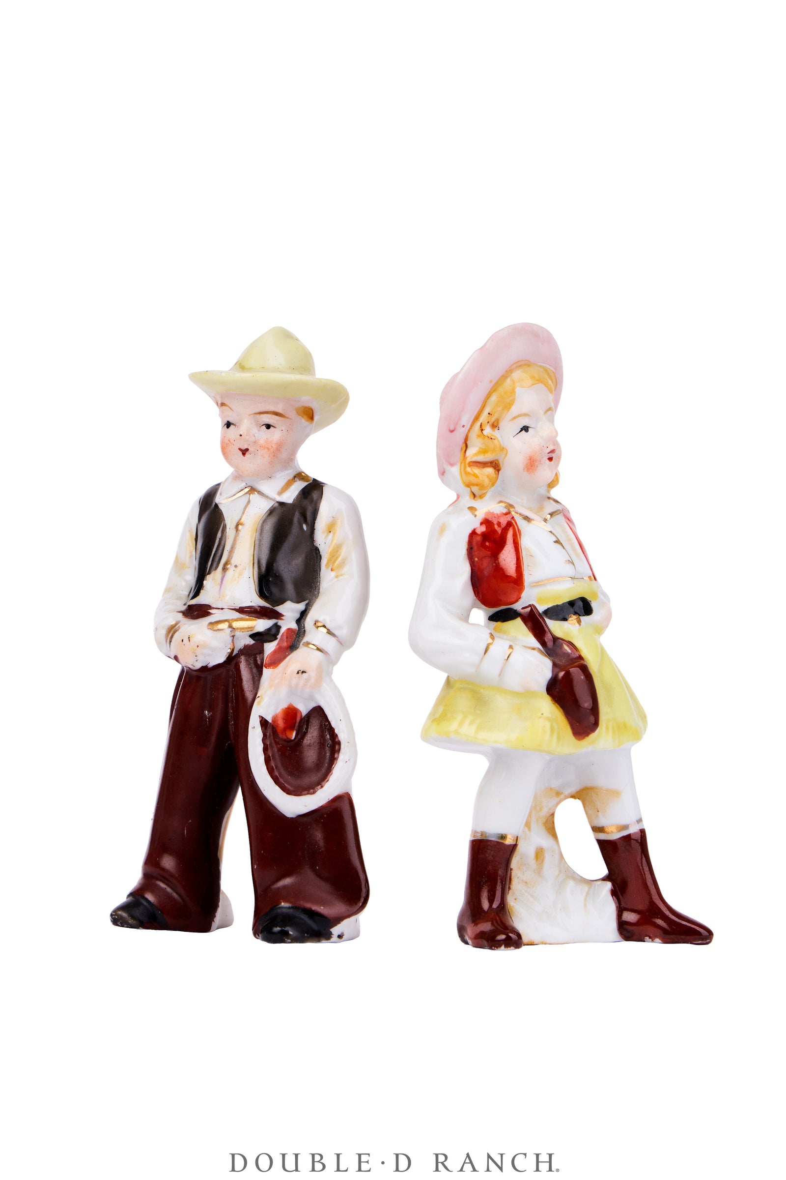 Miscellaneous, Tschoskys, Porcelain, Cowboy & Cowgirl Pair, 5 1/2" Vintage ‘50s, 1389