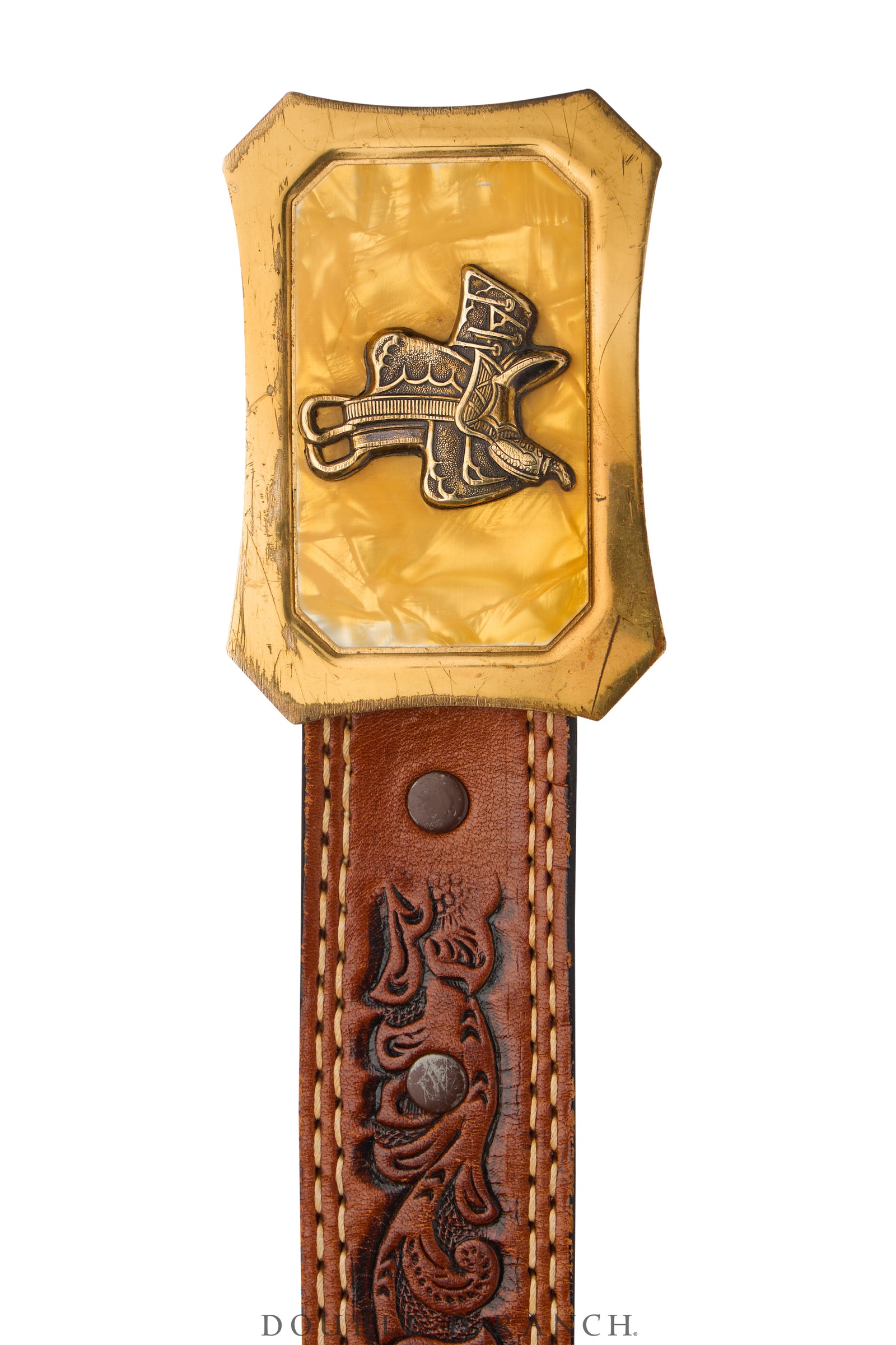 Belt, A Vintage, Buckle, Western, Enamel, Saddle, Vintage, 753