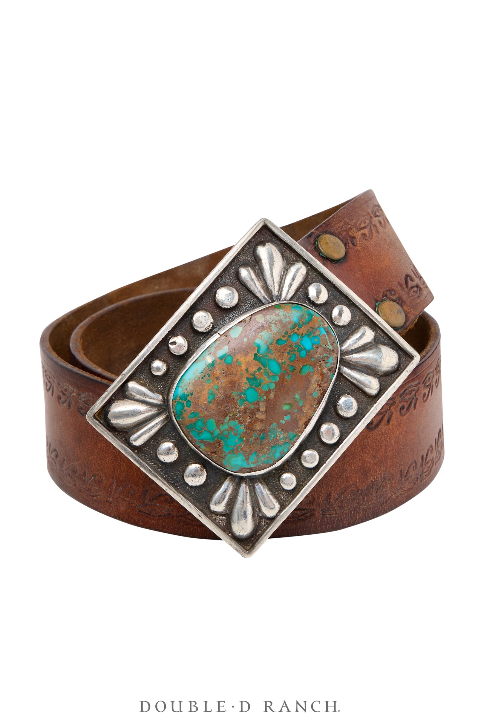 Belt, A Vintage, Buckle, Concho, Turquoise, Hallmark, Vintage, 800