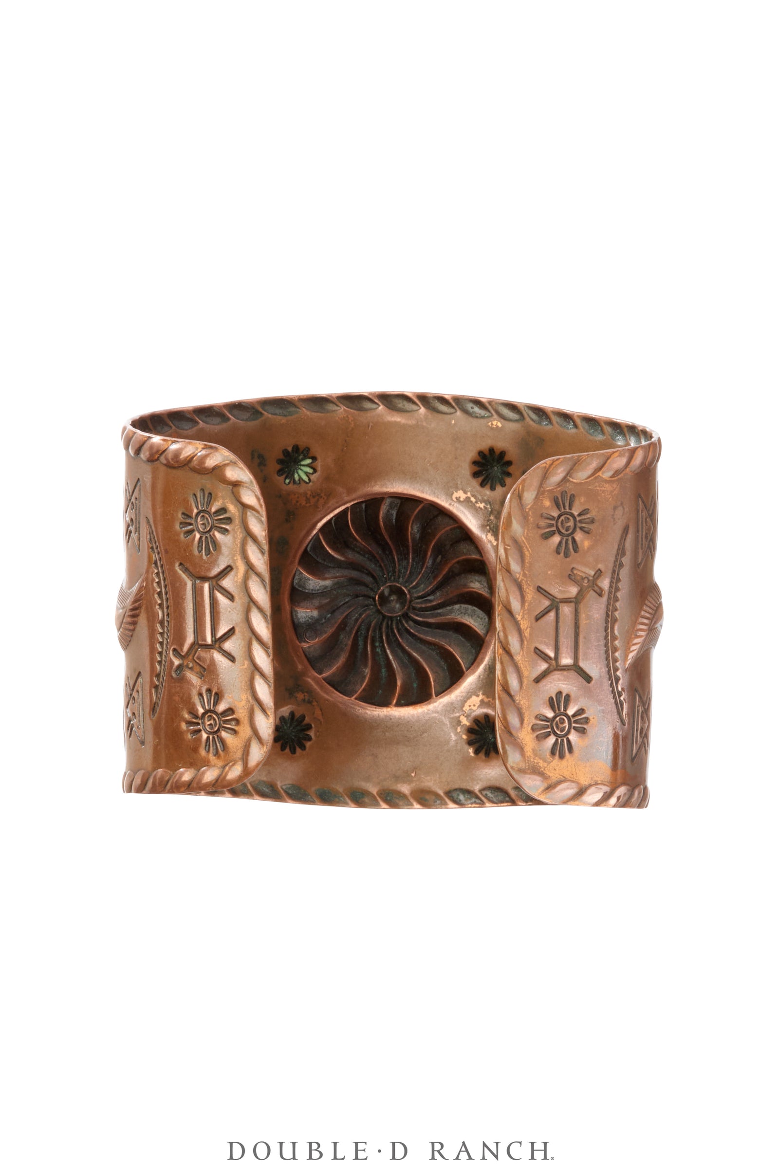 Cuff, Stampwork, Copper, Vintage, 3995