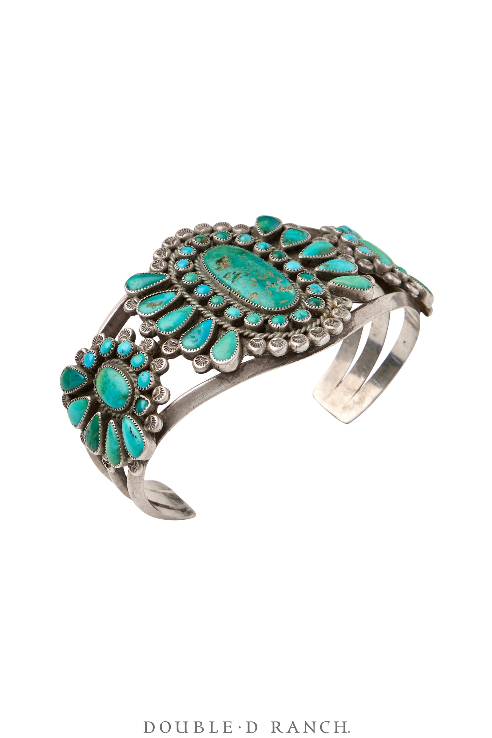 Cuff, Cluster, Turquoise, Incredible Old Pawn, Vintage, 30's - 40's, 3997