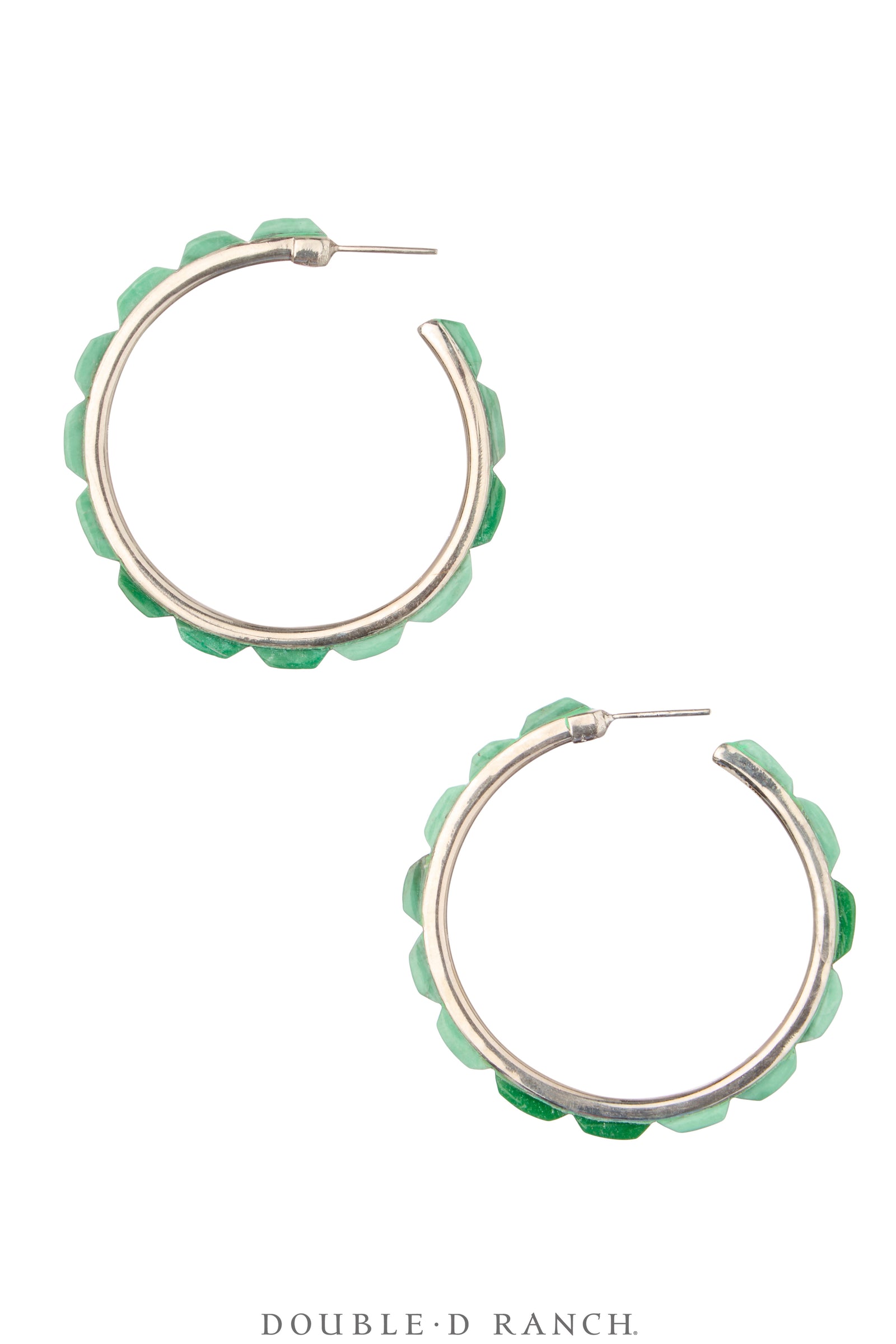 Earrings, Hoop, Medium, Mint, Contemporary, 2069