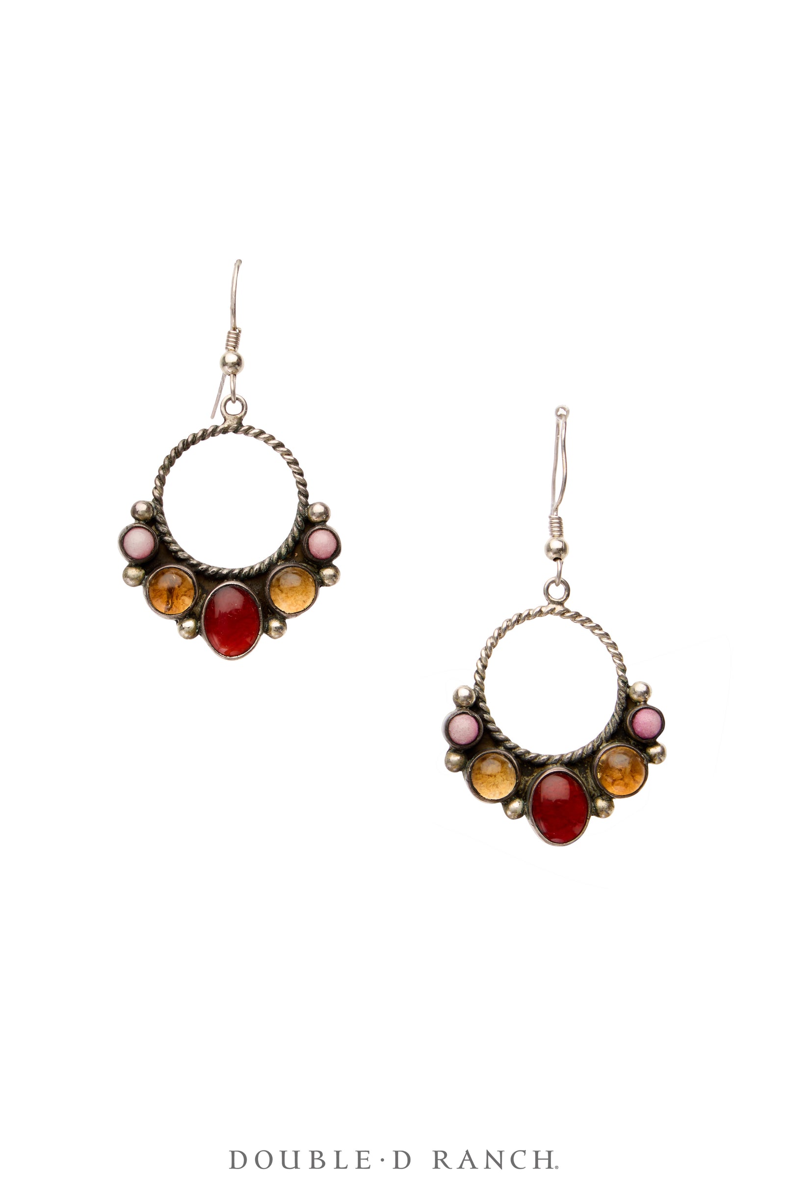 Earrings, Hoop, Faceted Jewels, Multi Stone, Hallmark, Contemporary, 2007