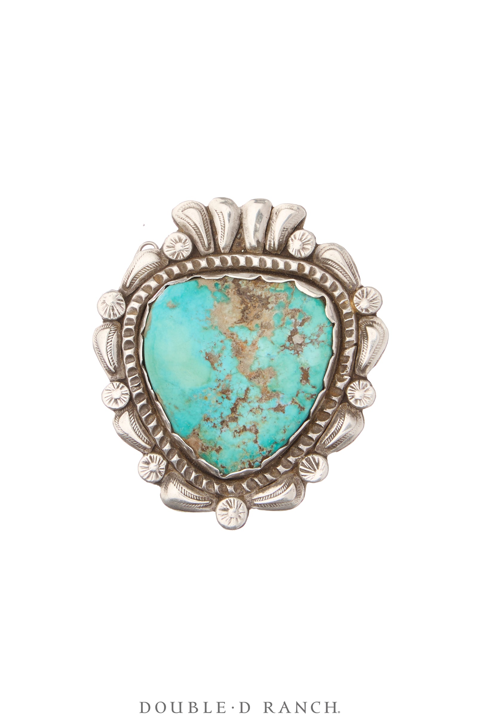 Pin, Natural Stone, Turquoise, Old Pawn, Mid Century, 1197