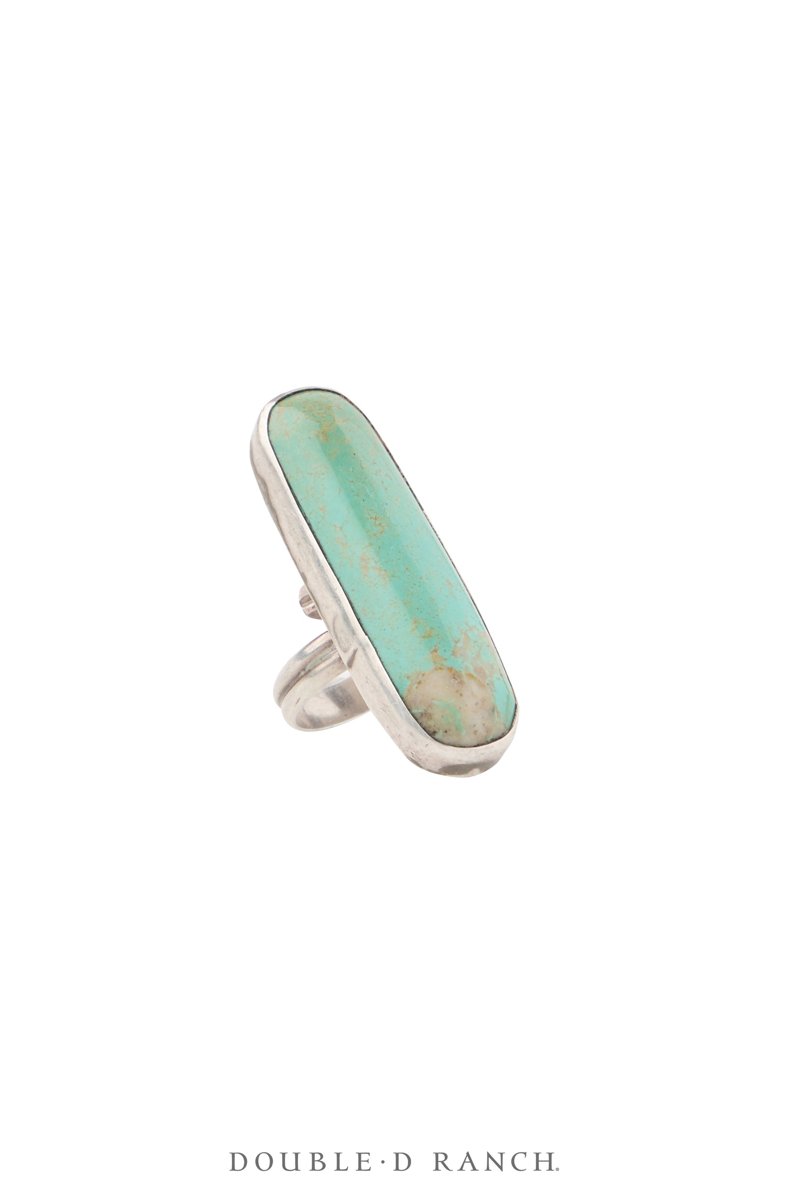 Ring, Natural Stone, Turquoise, Long Oval, Hallmark, Vintage, 1824