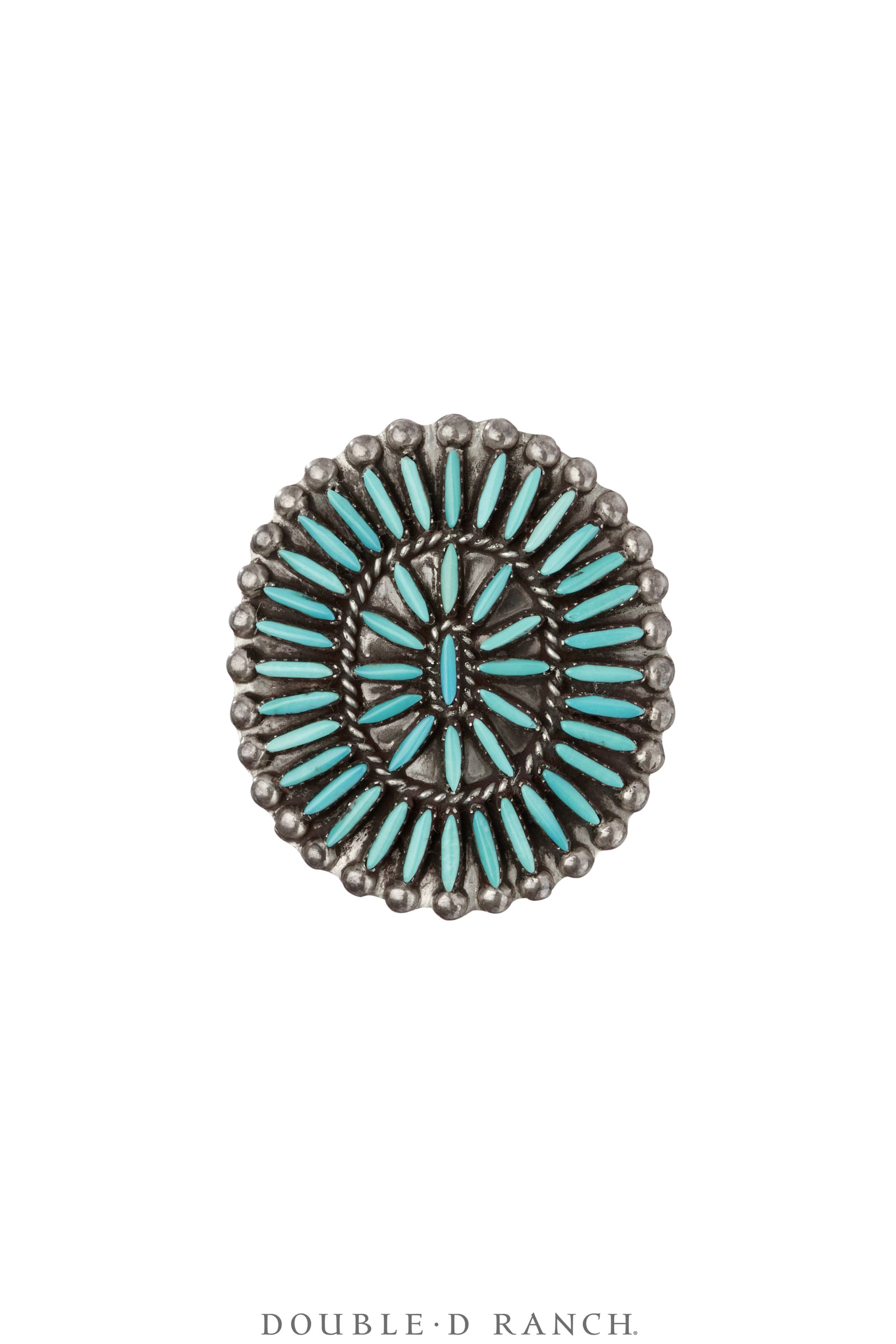 Ring, Cluster, Turquoise, Needlepoint, Hallmark, Vintage, 1851