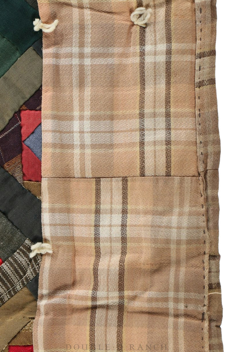 Home, Textile, Quilt, Pieced & Hand Tied, Collector Deaccession, Vintage, Early, 197