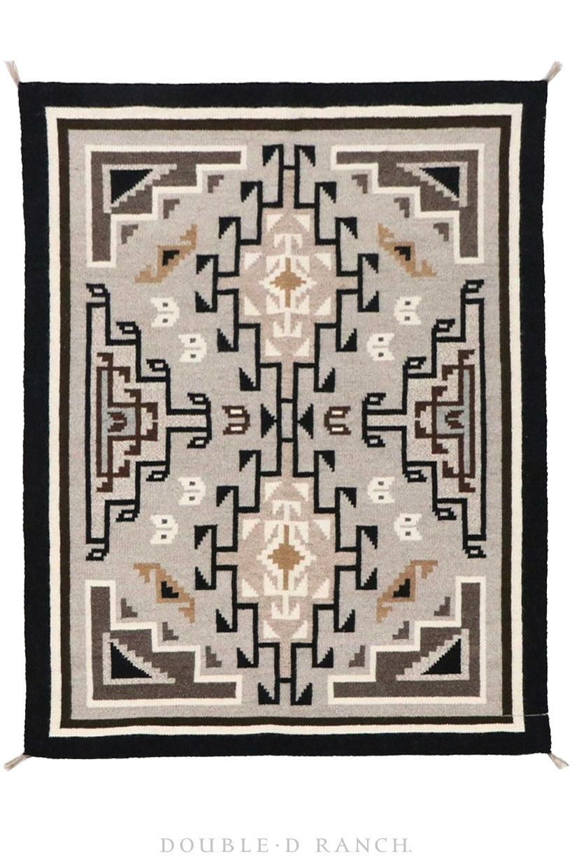 Home, Textile, Rug, Navajo, Two Grey Hills, Vintage, 200