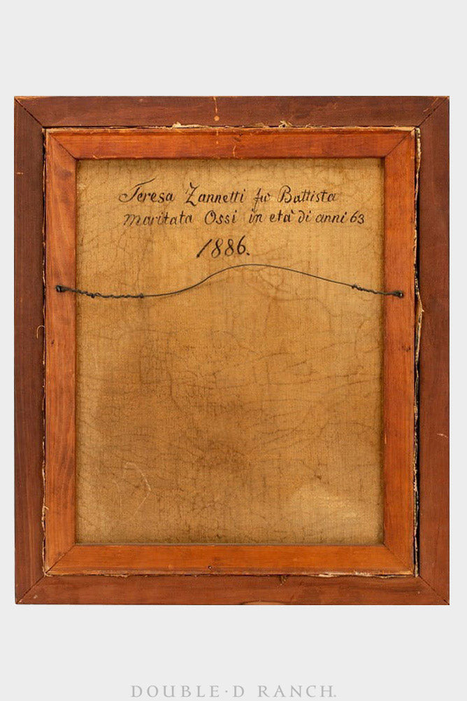Art, Oil on Canvas, Portrait, Teresa Zannetti, Andrich Pinse, Italian, Antique 1886, 1365