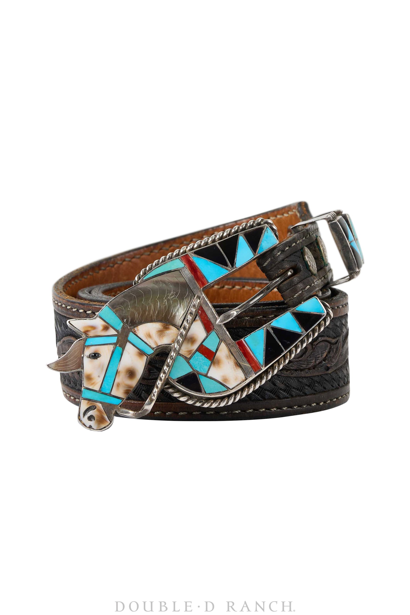 Belt, A Vintage, Buckle, Inlay, Horse Profile, Ranger Set, Appaloosa, Hallmark, Vintage, 552