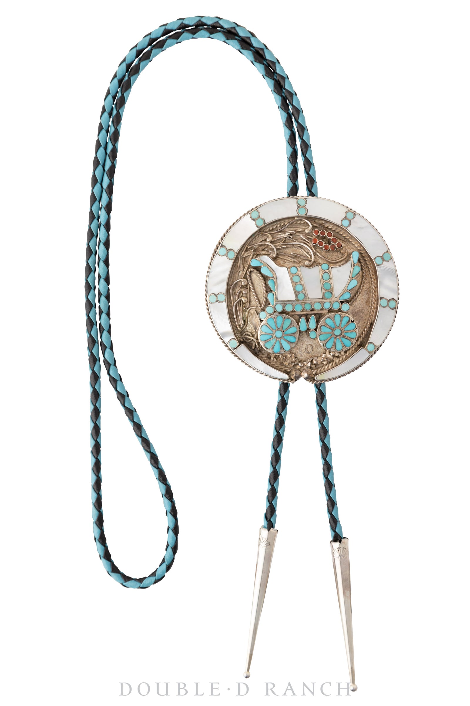 Belt & Bolo Set, Inlay, Conestoga Wagon, Dishta, Hallmark, Vintage, 1692