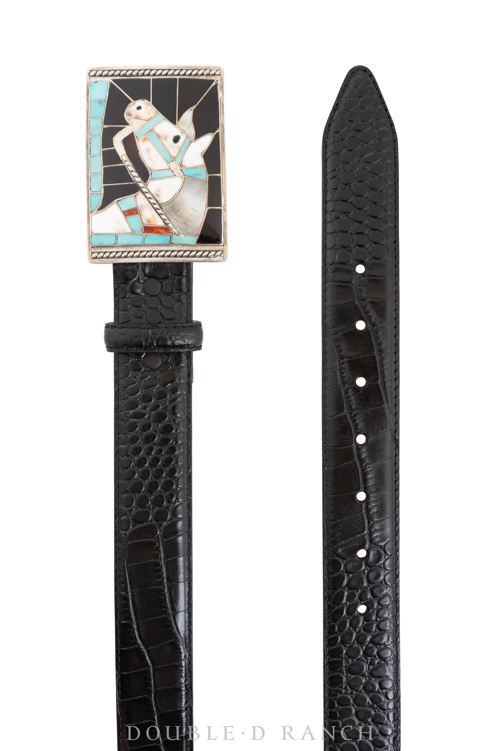 Belt, A Vintage, Buckle, Inlay, Horse Profile, Appaloosa, Lincoln & Helen Zunie Hallmark, Vintage, 561