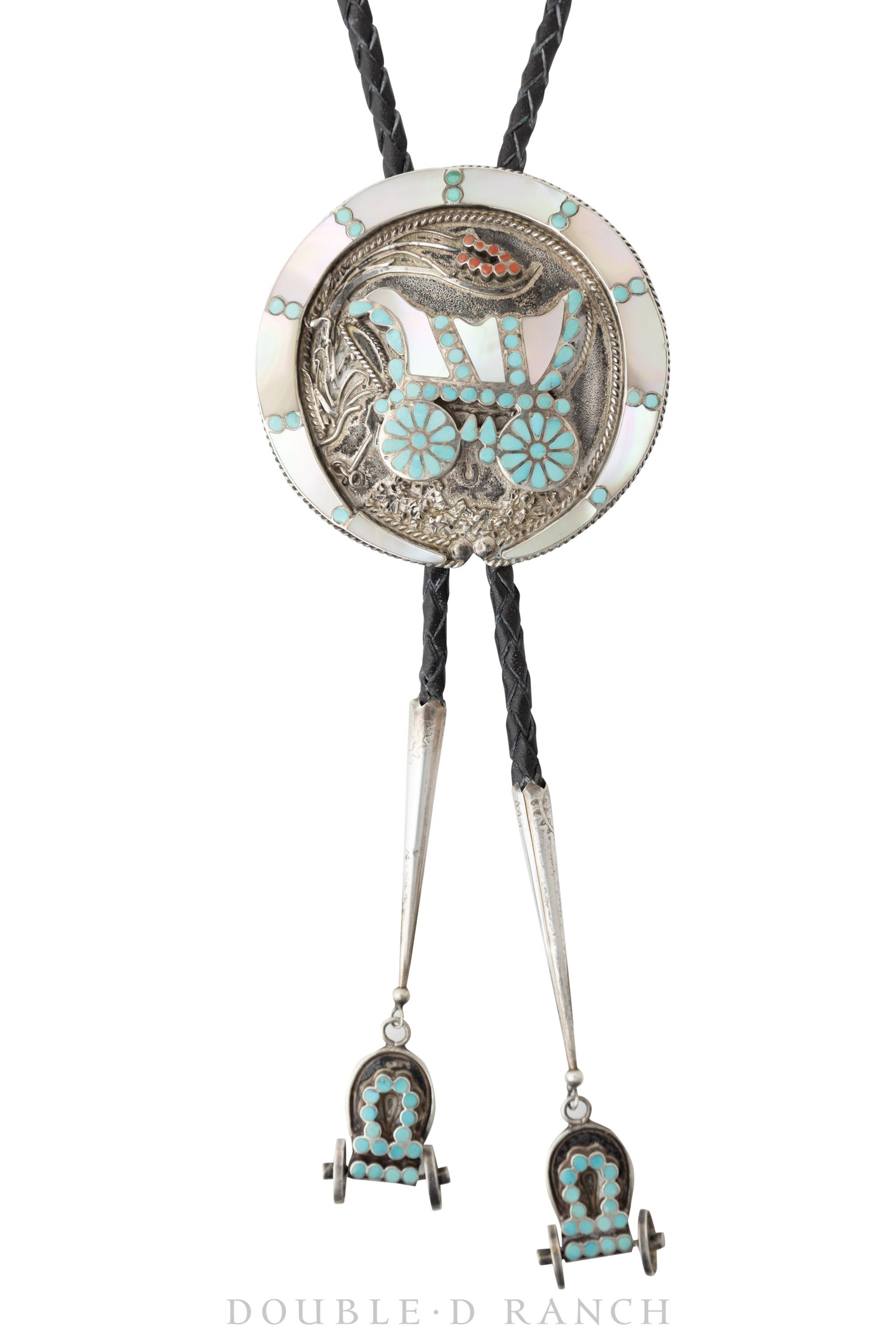 Bolo & Belt Set, Inlay, Conestoga Wagon, Dishta, Hallmark, Vintage, 1693