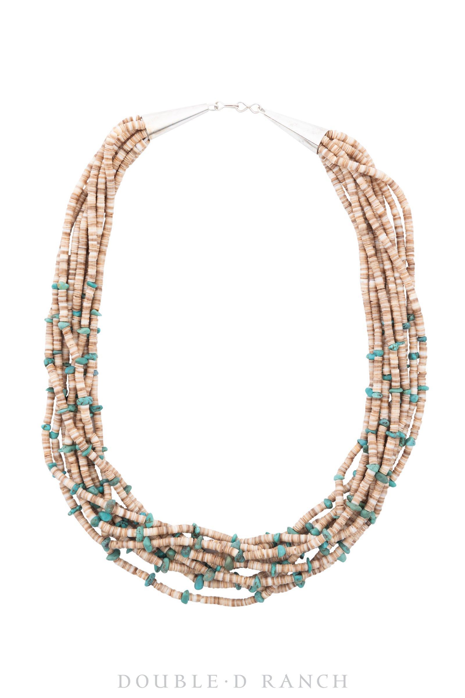 Necklace, Natural Stone, Heishi, Turquoise, 10 Strand with Earrings, 20", Artisan, Contemporary, 3042