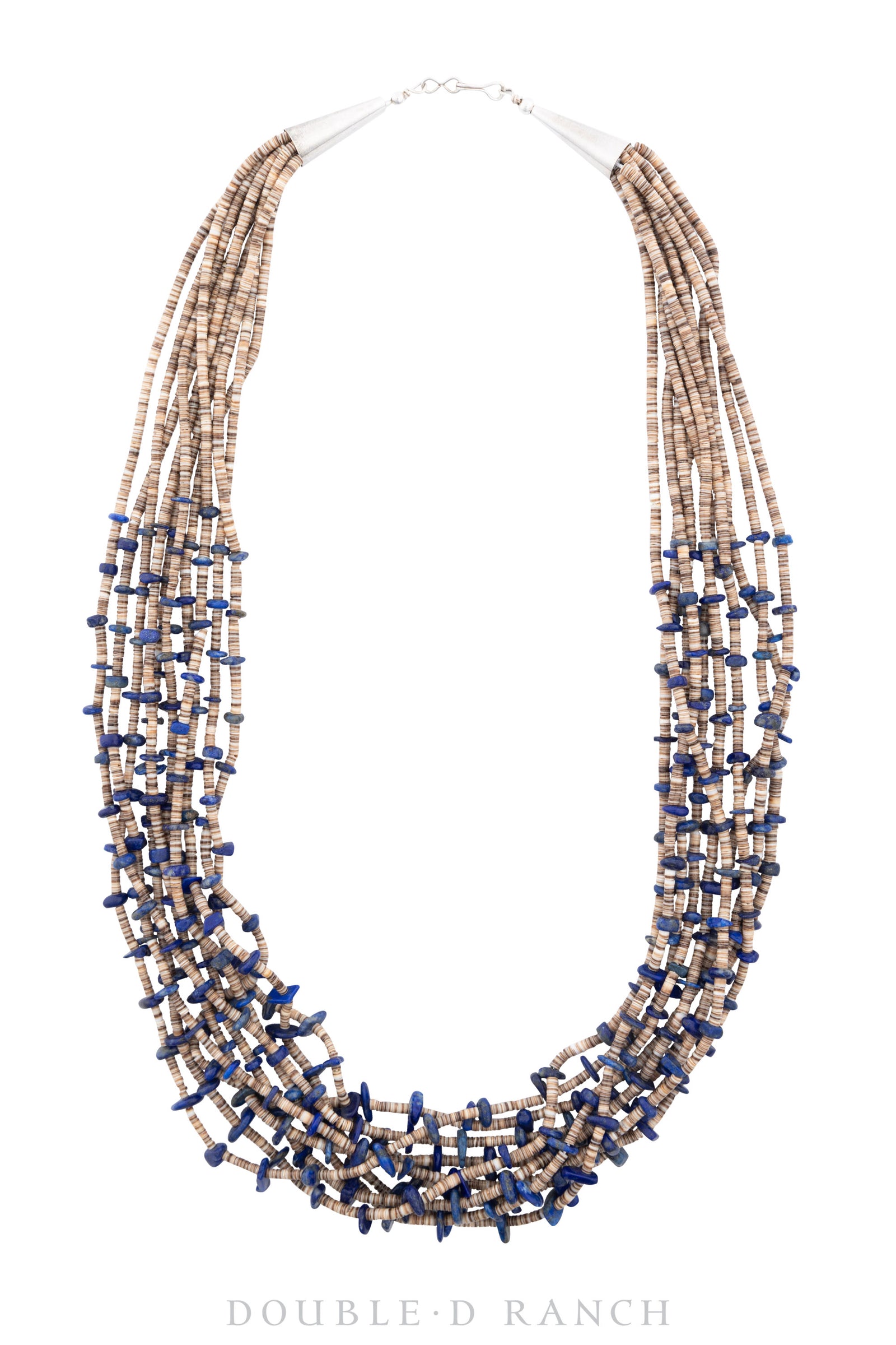 Necklace, Natural Stone, Heishi, Lapis, 10 Strand with Earrings, 24", Artisan, Contemporary, 3045