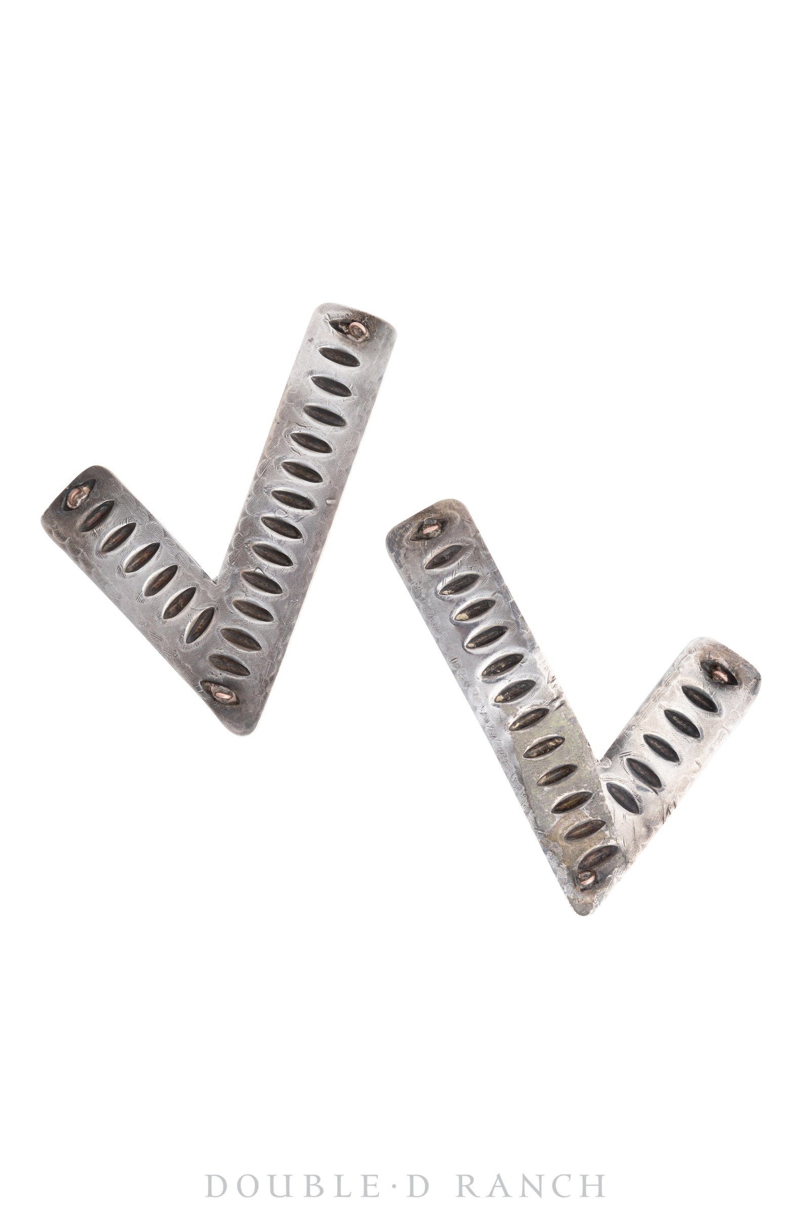 Collar Tabs, Repousse, Sterling Silver, Vintage ‘40s, 886