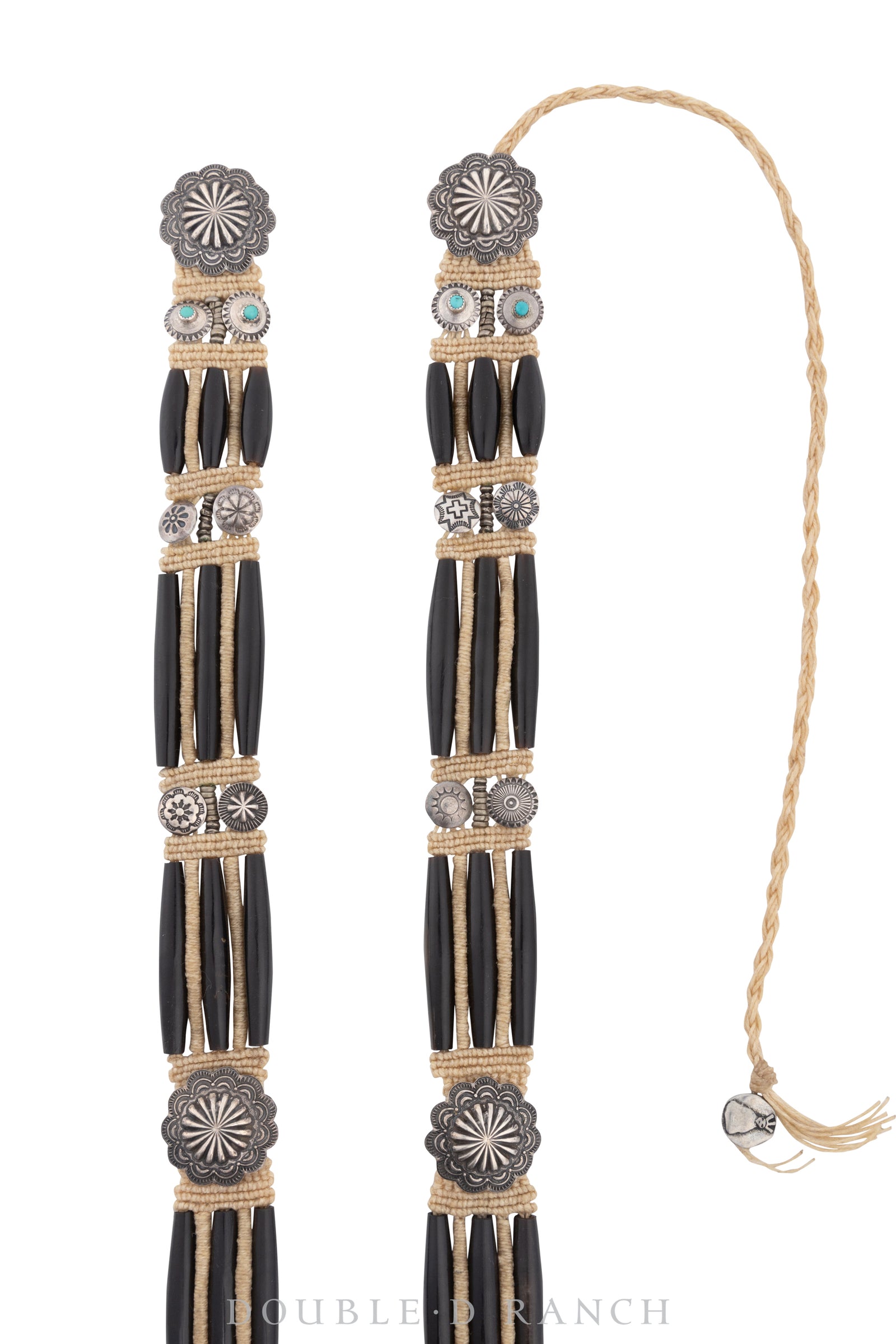 Belt, A Vintage, Concho, Hairpipe, Macrame, Hallmark, Vintage, 344