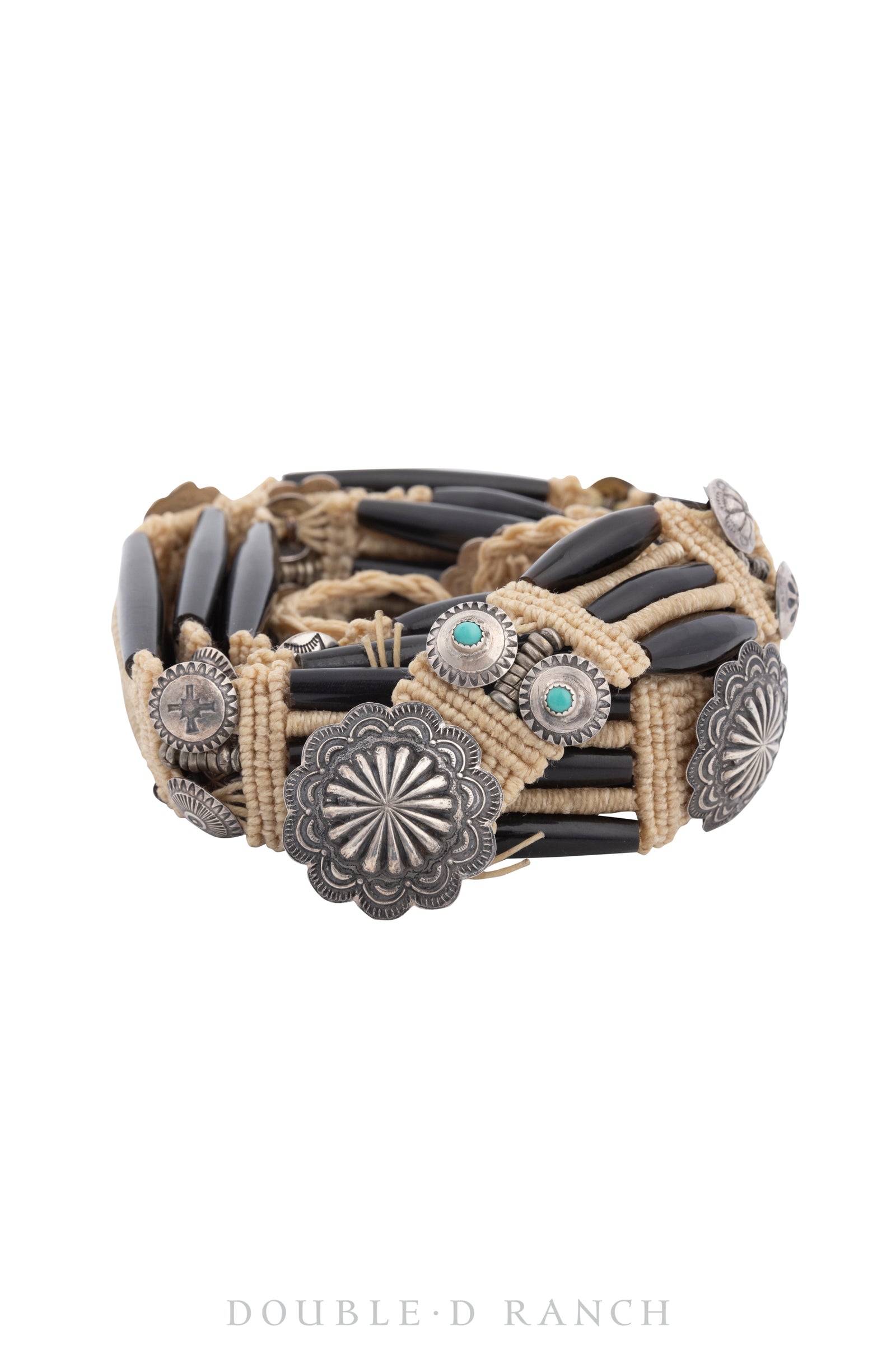 Belt, A Vintage, Concho, Hairpipe, Macrame, Hallmark, Vintage, 344