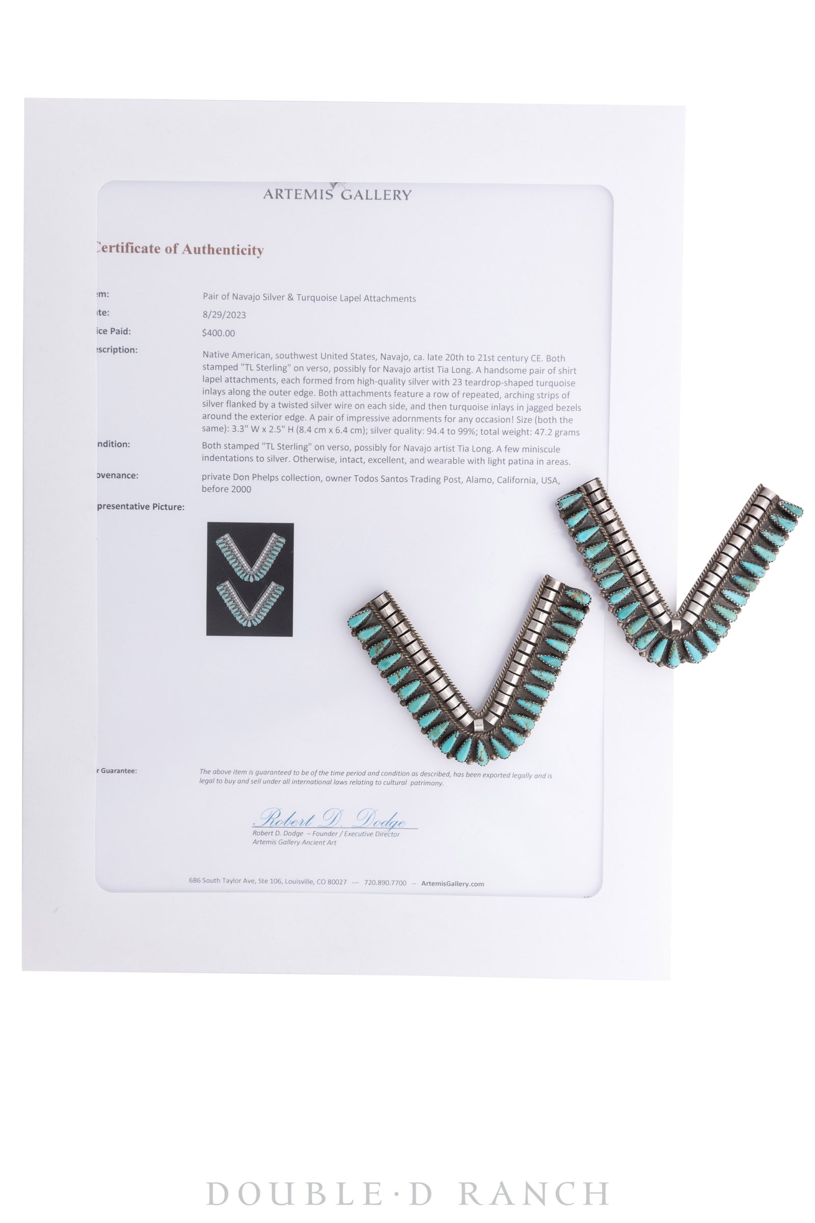 Collar Tabs, Turquoise, Cluster, Hallmark, Vintage, 891