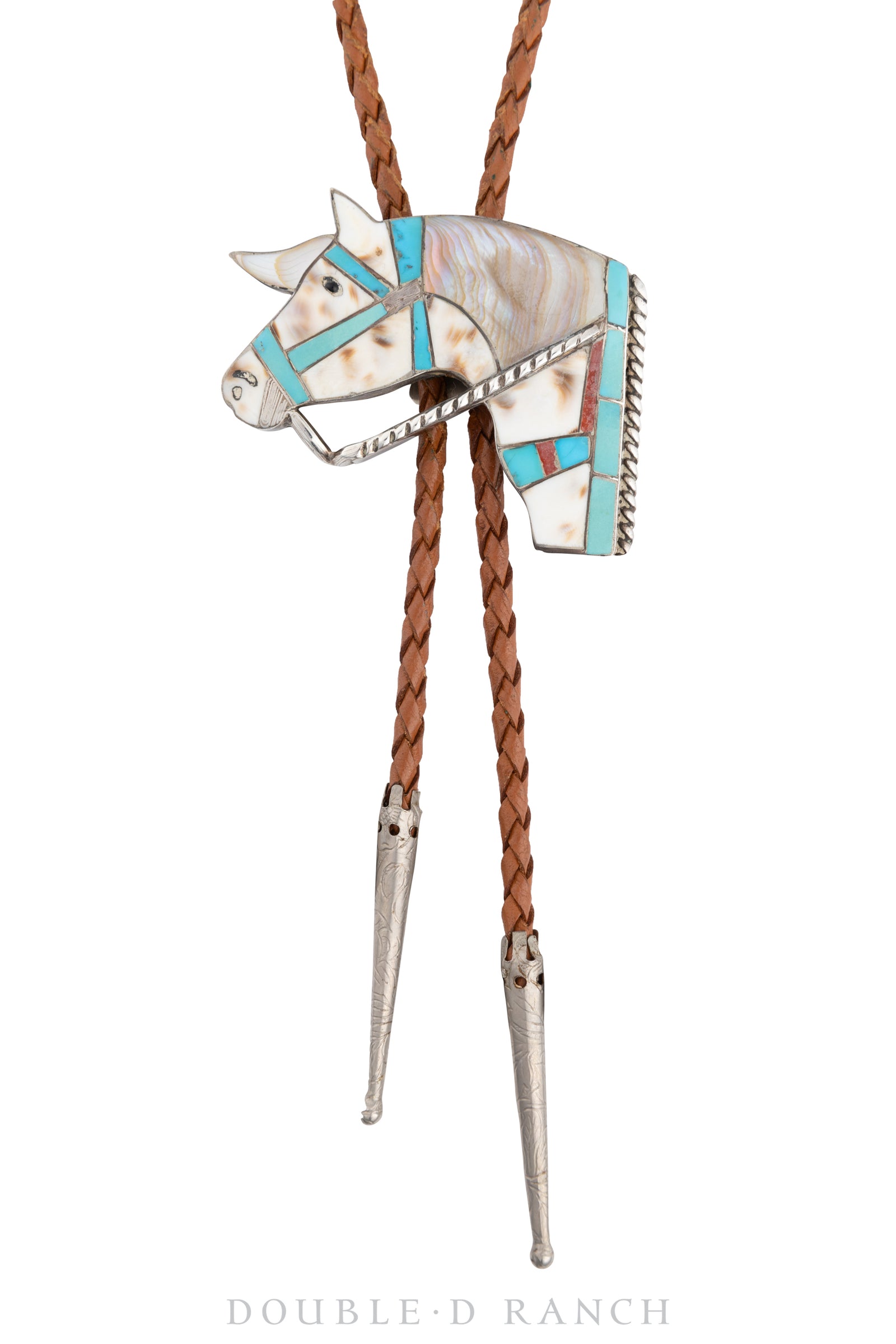 Bolo, Inlay, Horse Profile, Appaloosa, Zuni, Vintage, 3148