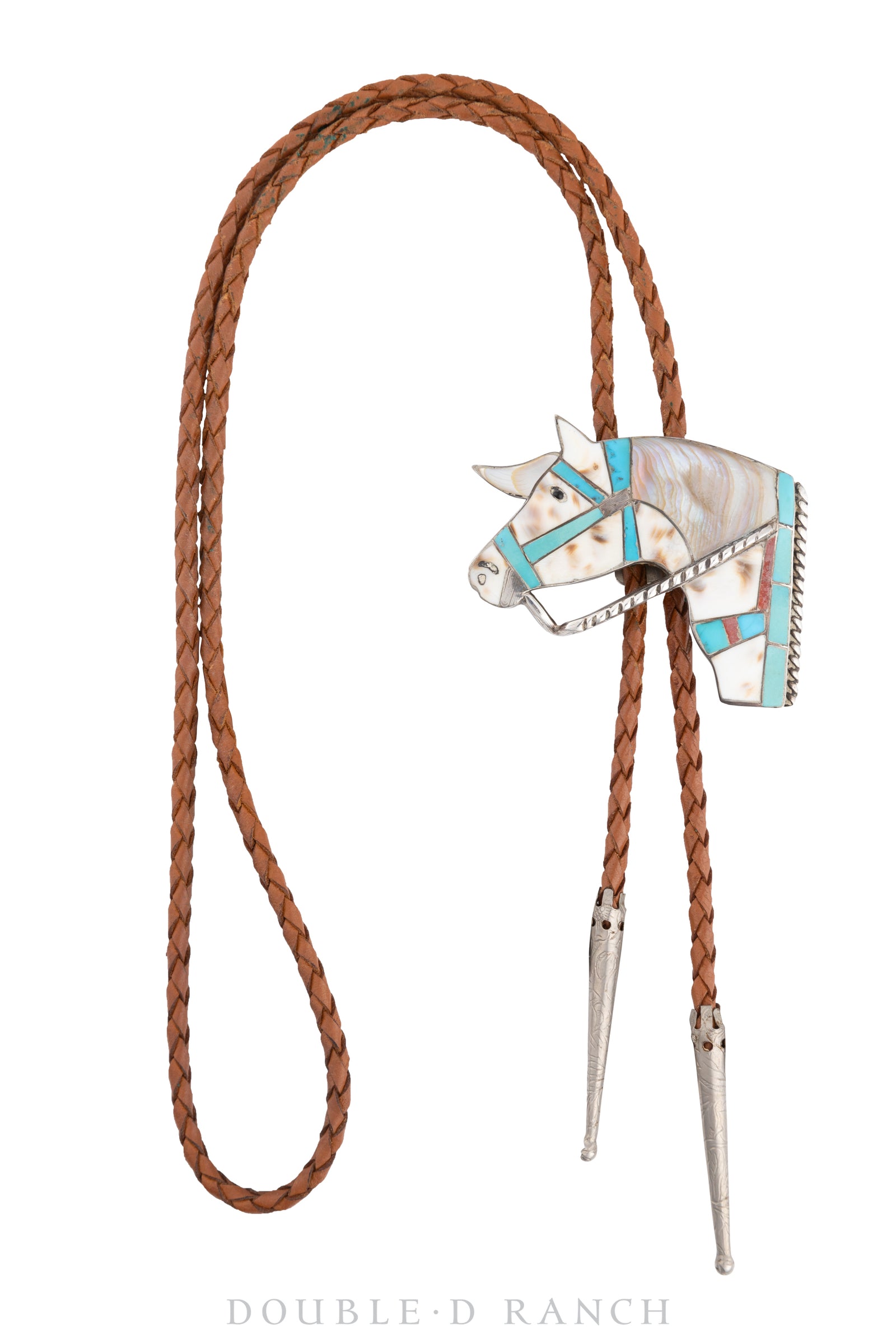Bolo, Inlay, Horse Profile, Appaloosa, Zuni, Vintage, 3148