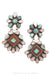 Earrings, Oscar Betz, Fans, Pink Mussel Shell, Turquoise, & Pipestone, Hallmark, Contemporary, 1307