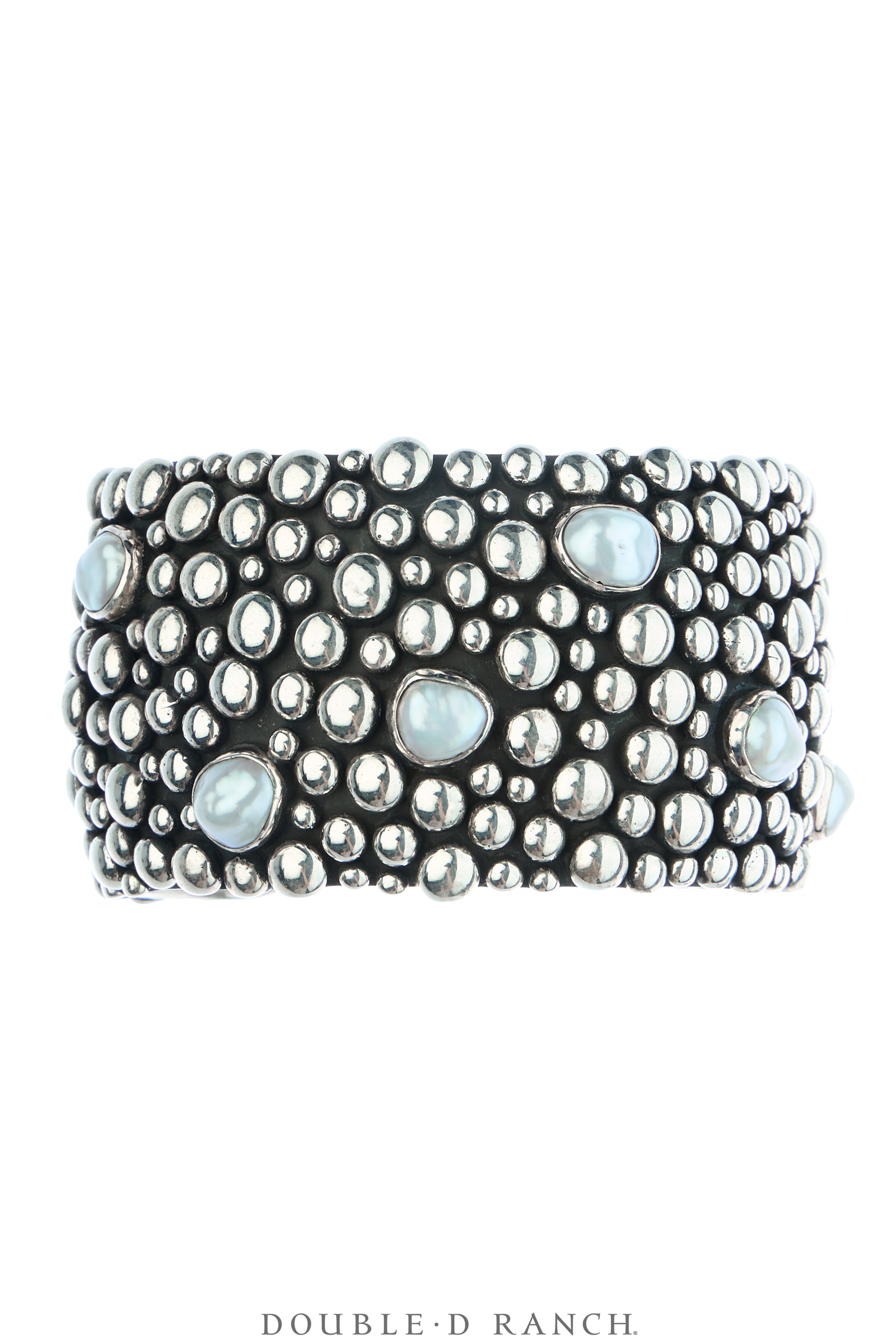 Cuff, Blackened Bubble, Fresh Water Pearls & Sterling Silver, Hallmark, Contemporary, 3974B