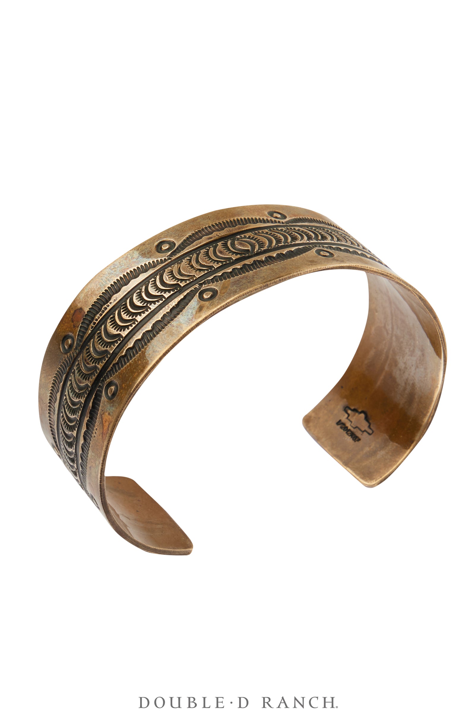Cuff, Stampwork, Copper & Gold Filled, Mark, Vintage, 4114