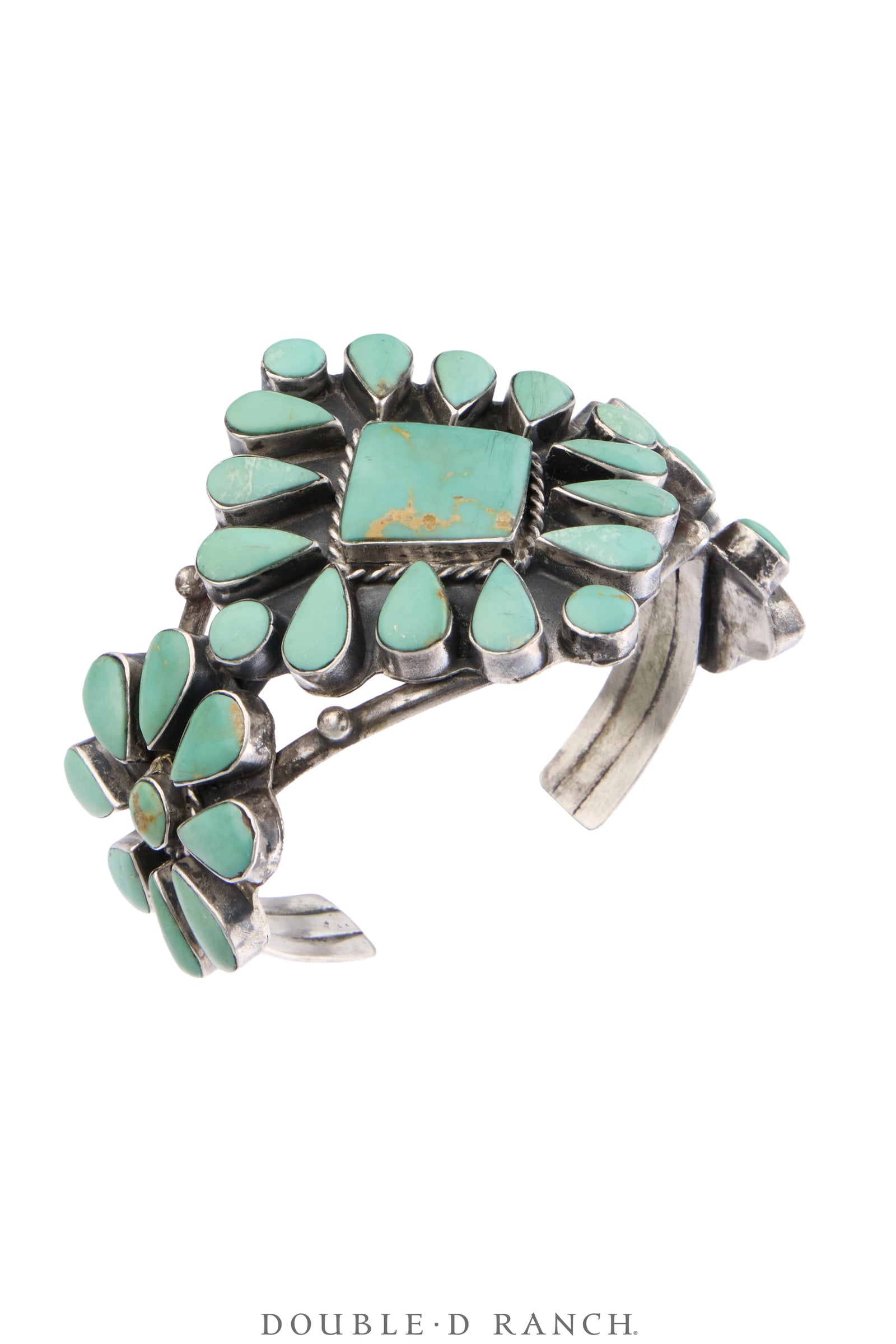 Cuff, Cluster, Turquoise, Needlepoint, Vintage, 4149