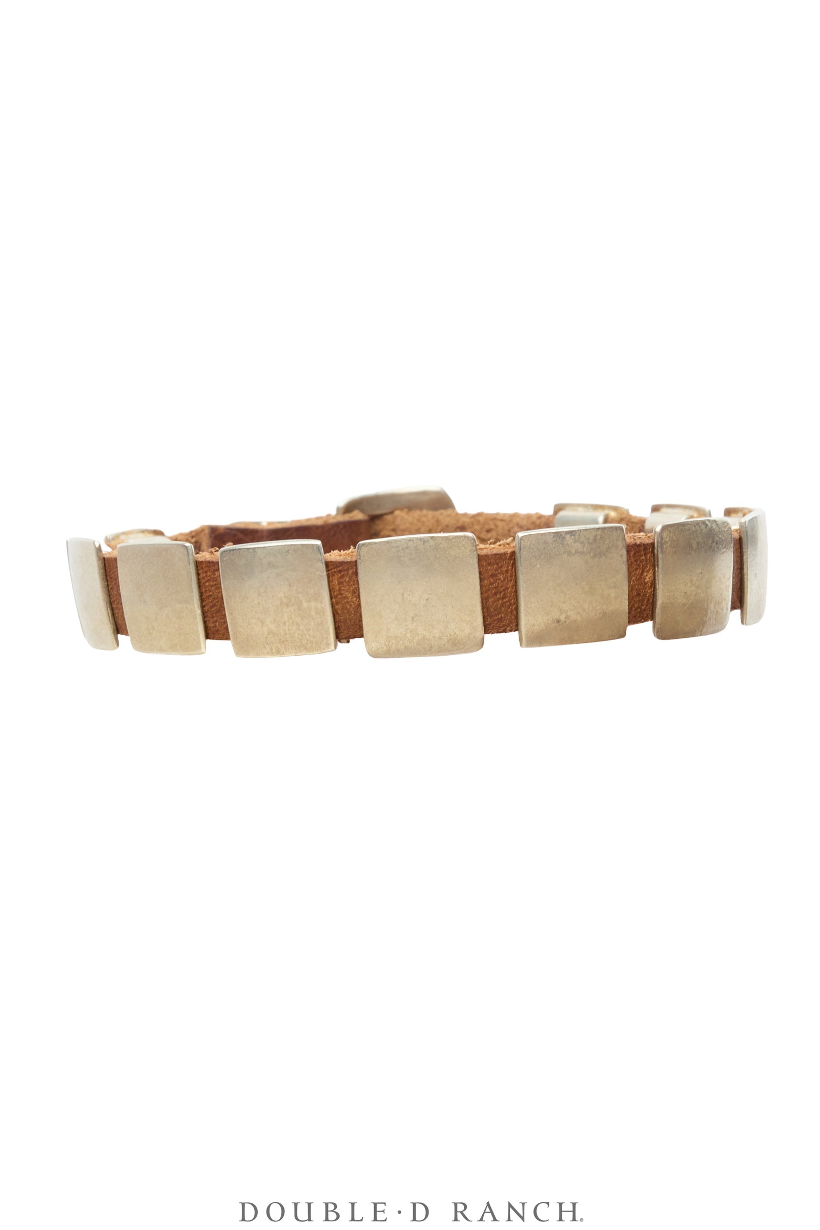 Bracelet, Leather Strap, Sterling Silver, Conchos, Contemporary, 4206