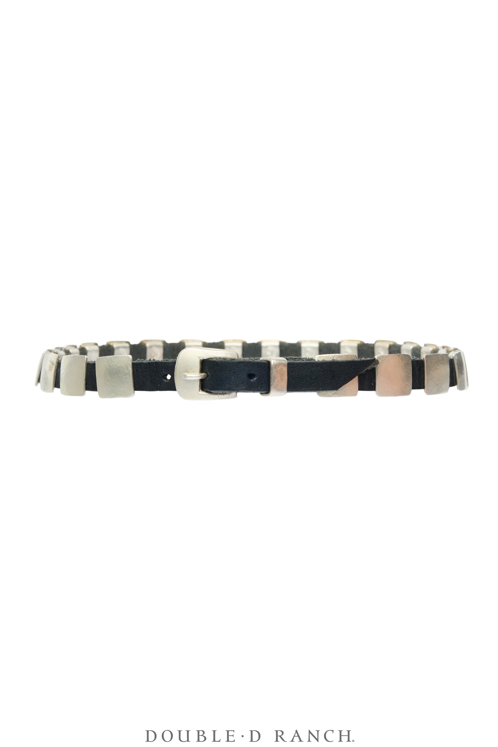 Bracelet, Leather Strap, Sterling Silver, Conchos, Double Wrap, Contemporary, 4207