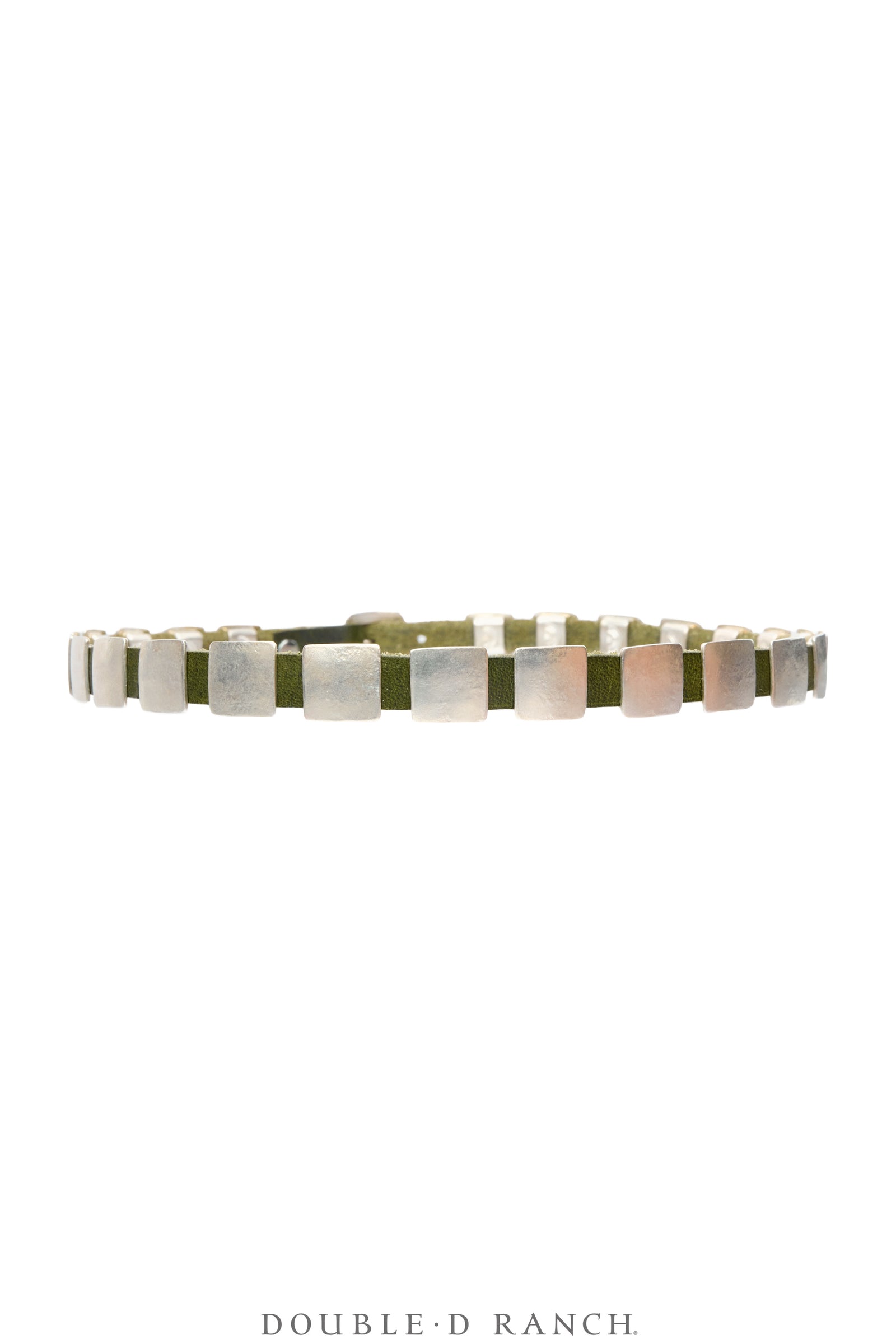 Bracelet, Leather Strap, Sterling Silver, Conchos, Double Wrap, Contemporary, 4207