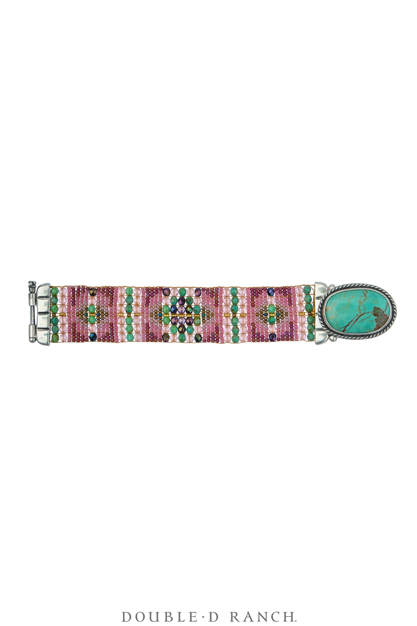 Cuff, Beaded, Glass Beads With Turquoise, Artisan, Contemporary, 4210