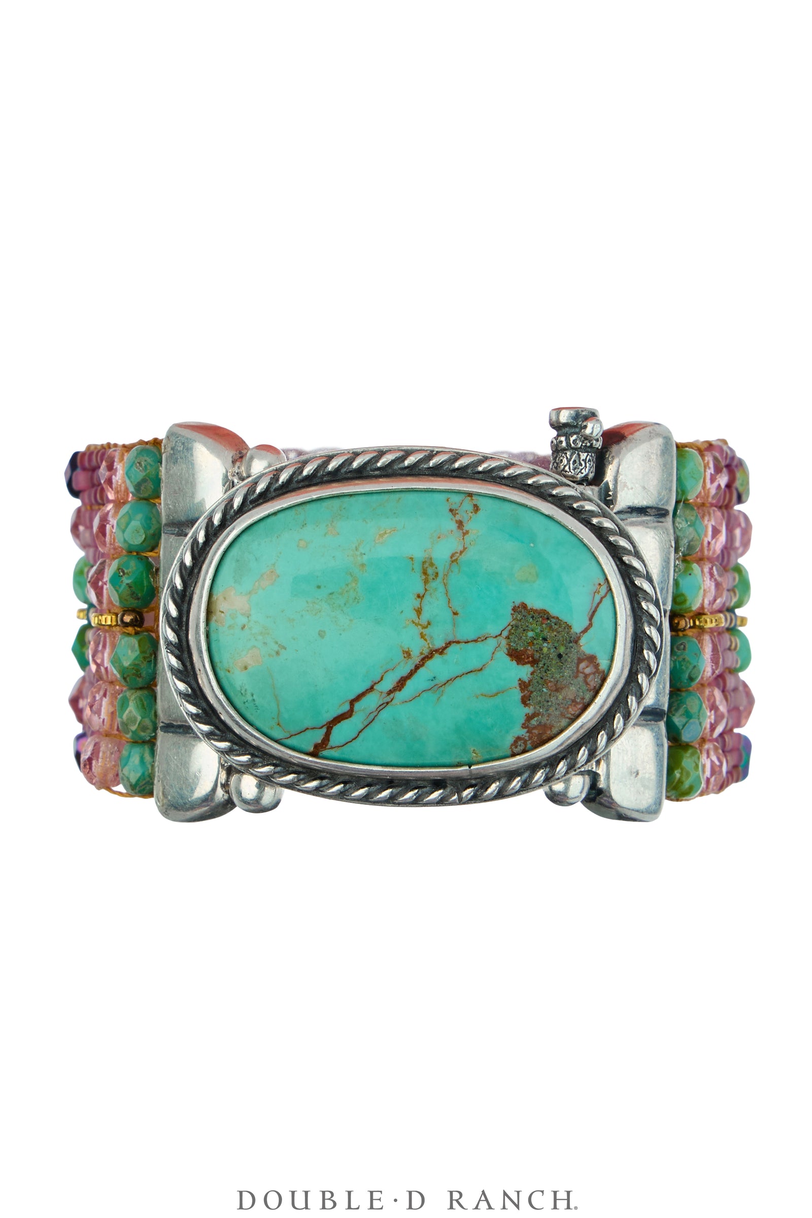 Cuff, Beaded, Glass Beads With Turquoise, Artisan, Contemporary, 4210