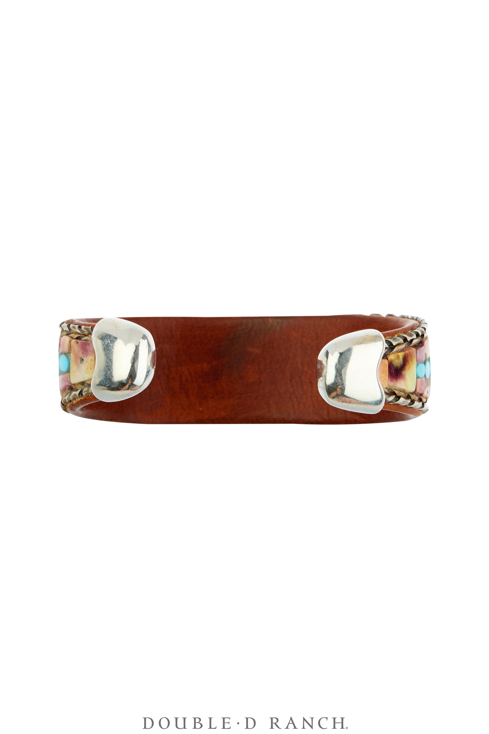Cuff, Inlay, Multi Stone, Leather Lined, Artisan, Charlie Favor, Contemporary, 4316
