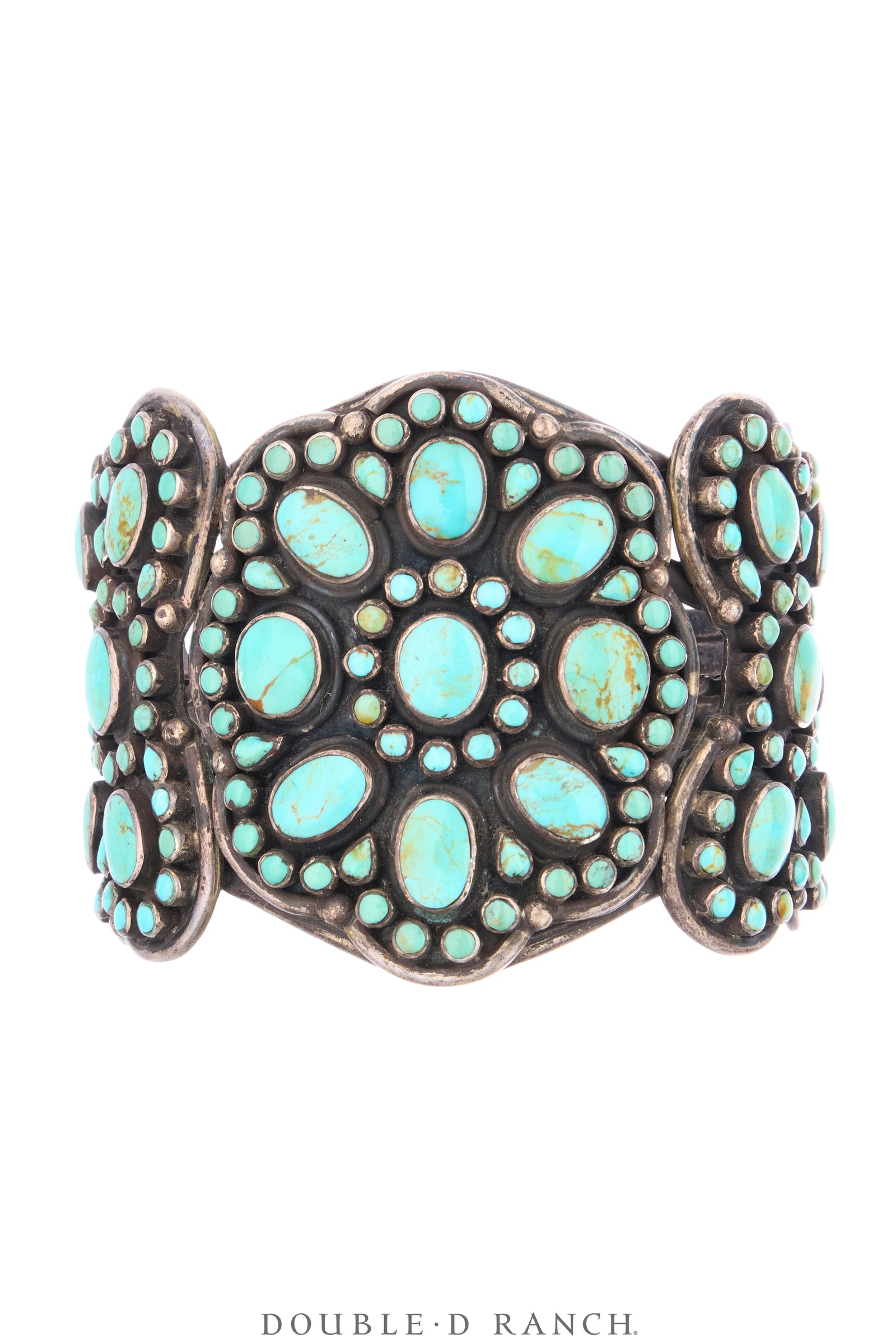 Cuff, Cluster, Turquoise, Museum Grade, Sans Hallmark, Vintage, 4327