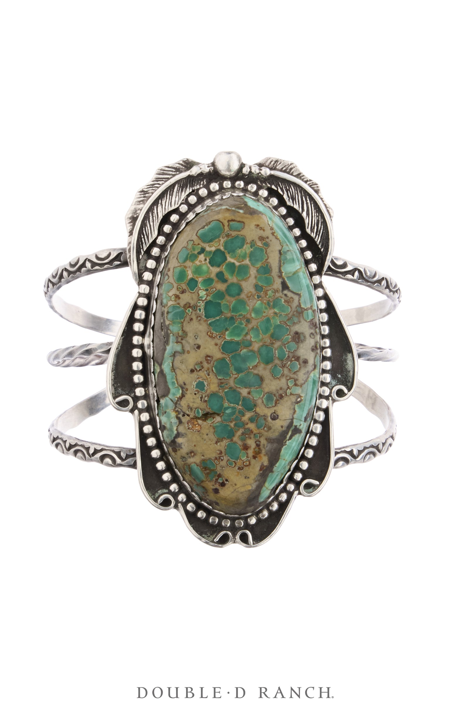 Cuff, Natural Stone, Turquoise With Great Matrix, Sans Hallmark, Vintage, 4344