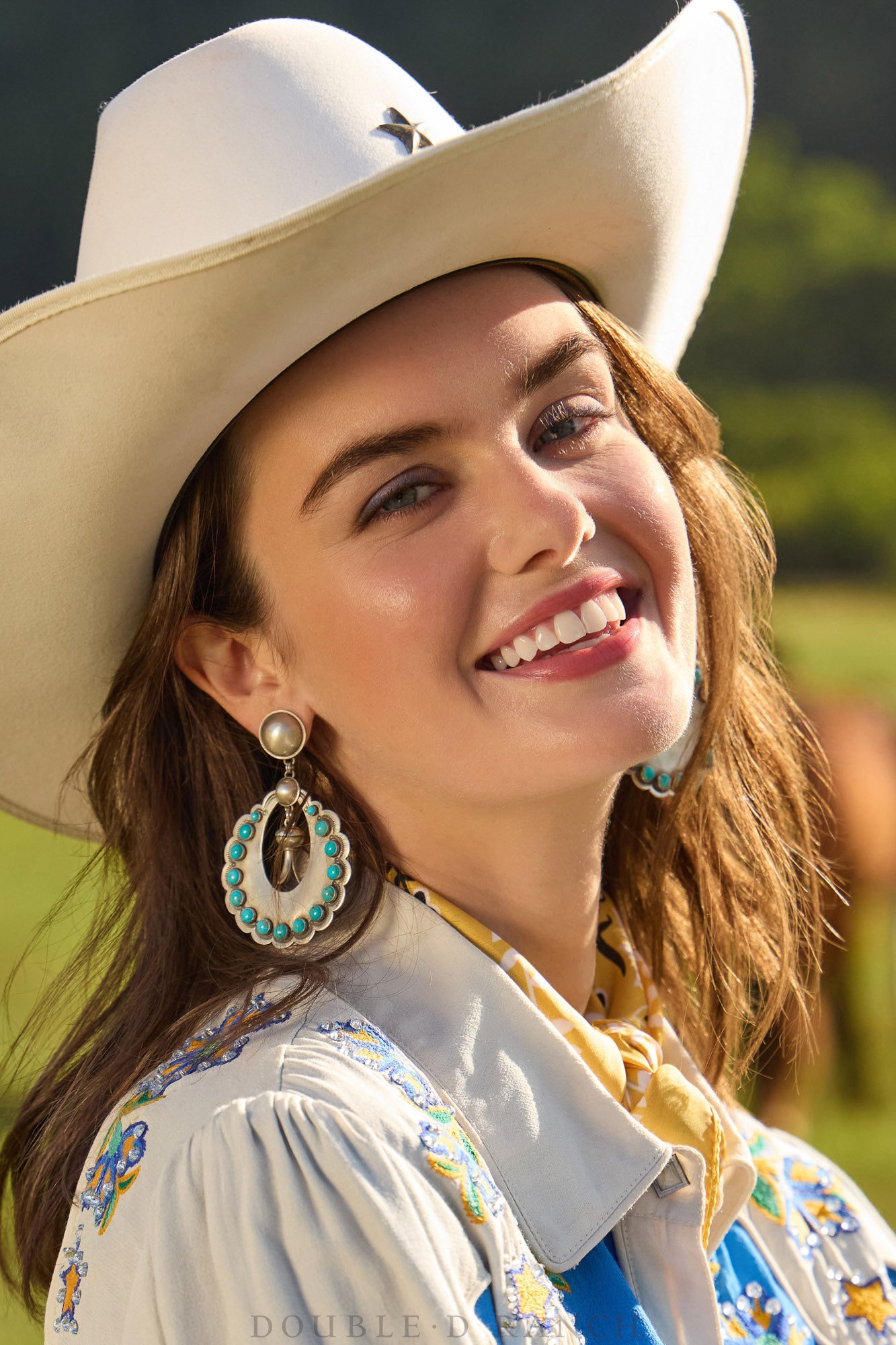 Earrings, Hoop,Turquoise, Dennis Hogan Hallmark, Contemporary, 1135B