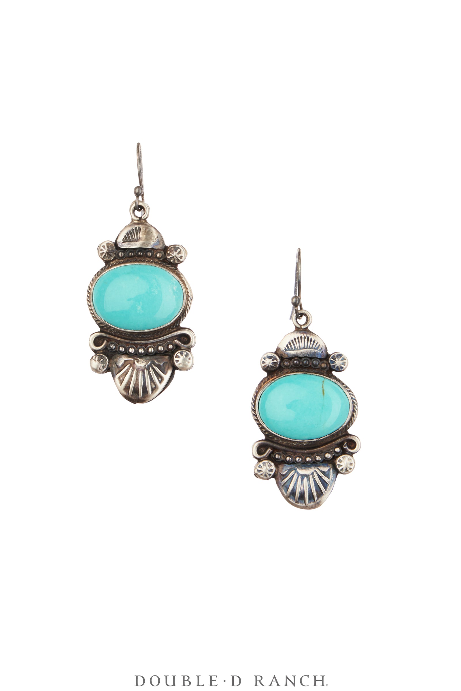 Earrings, Drop, Turquoise, Hallmark, Vintage, 2158