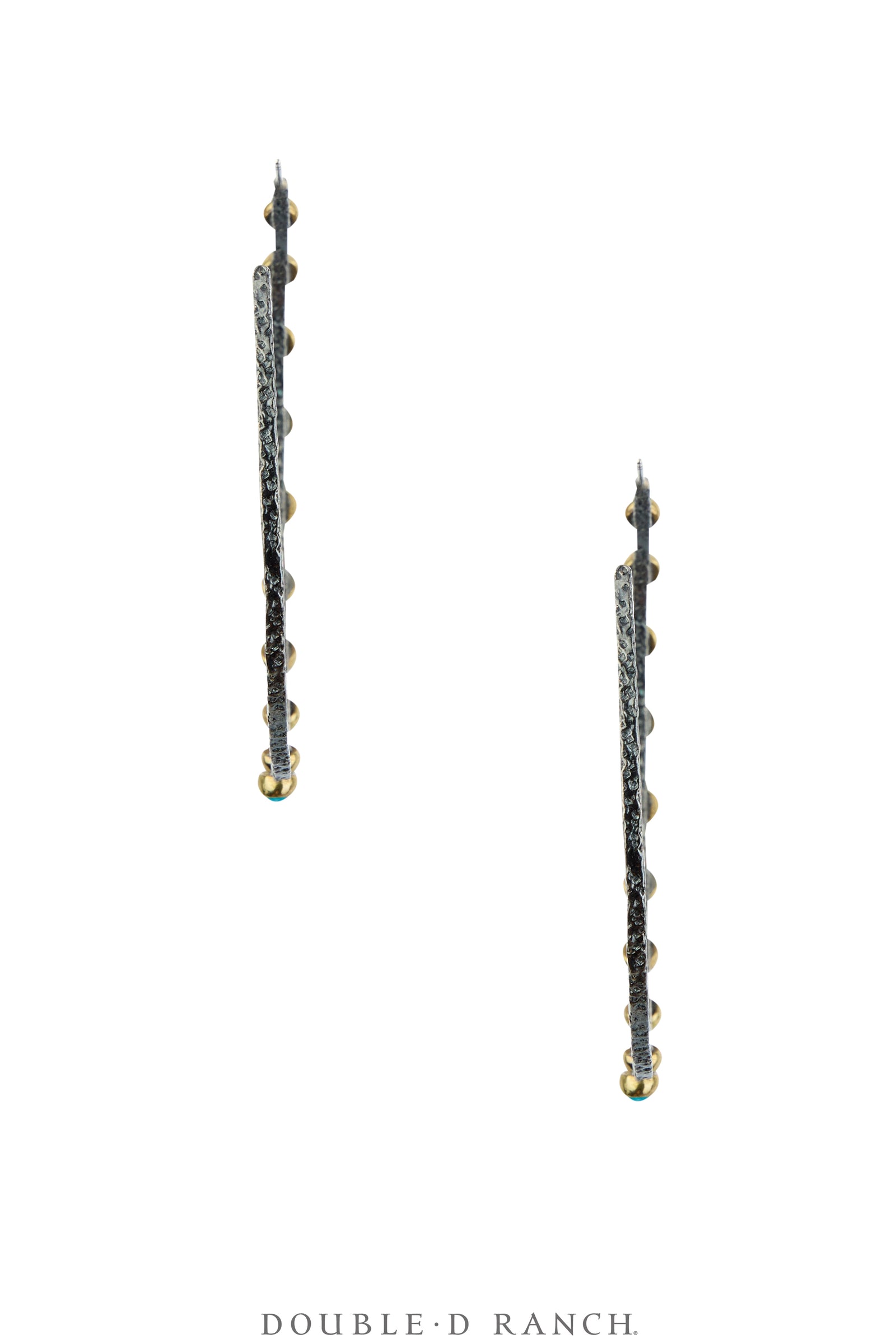 Earrings, Faceted Jewels, Hoops, Sterling Silver Oxidized, Hallmark, Contemporary, 2207B