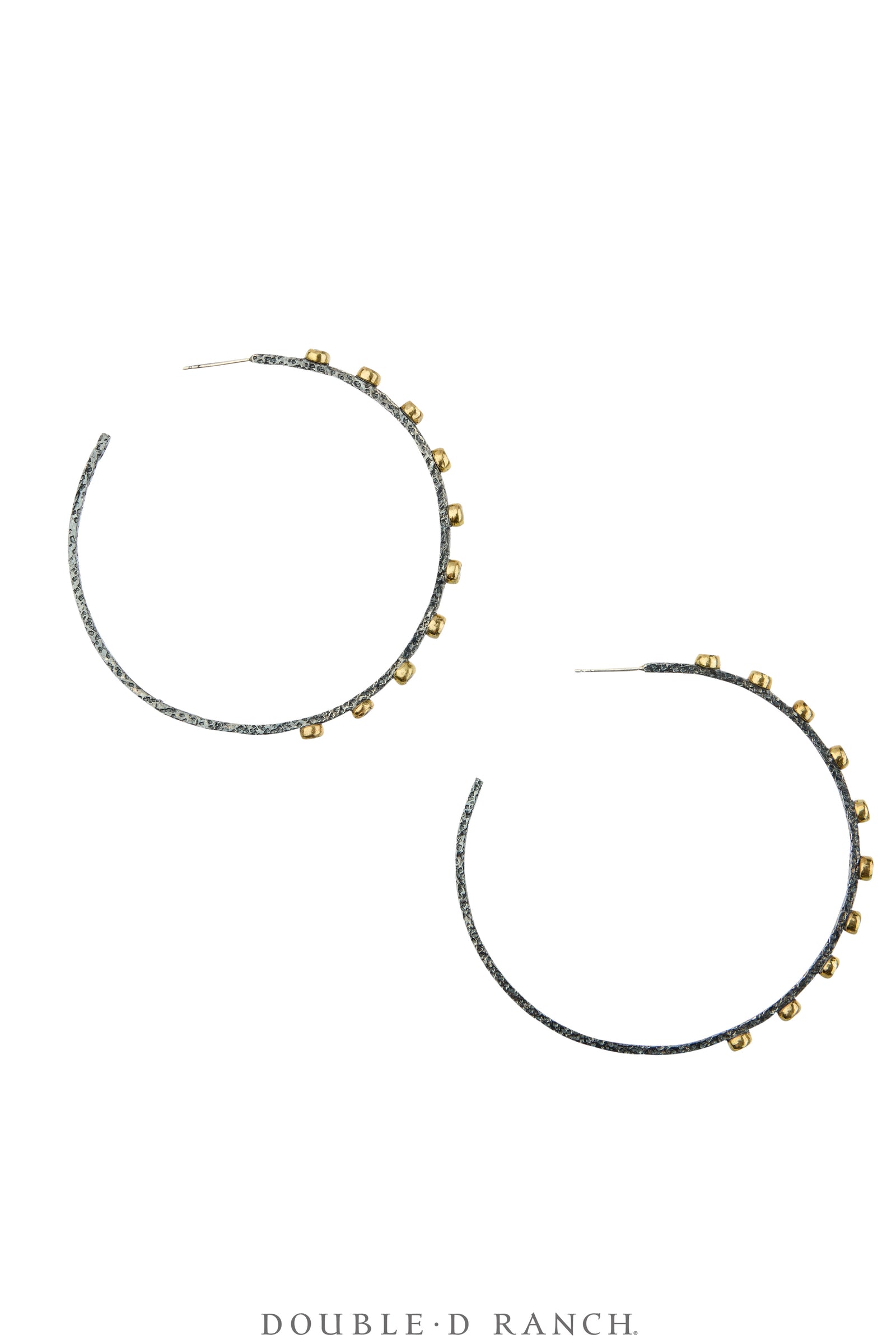 Earrings, Faceted Jewels, Hoops, Sterling Silver Oxidized, Hallmark, Contemporary, 2207C