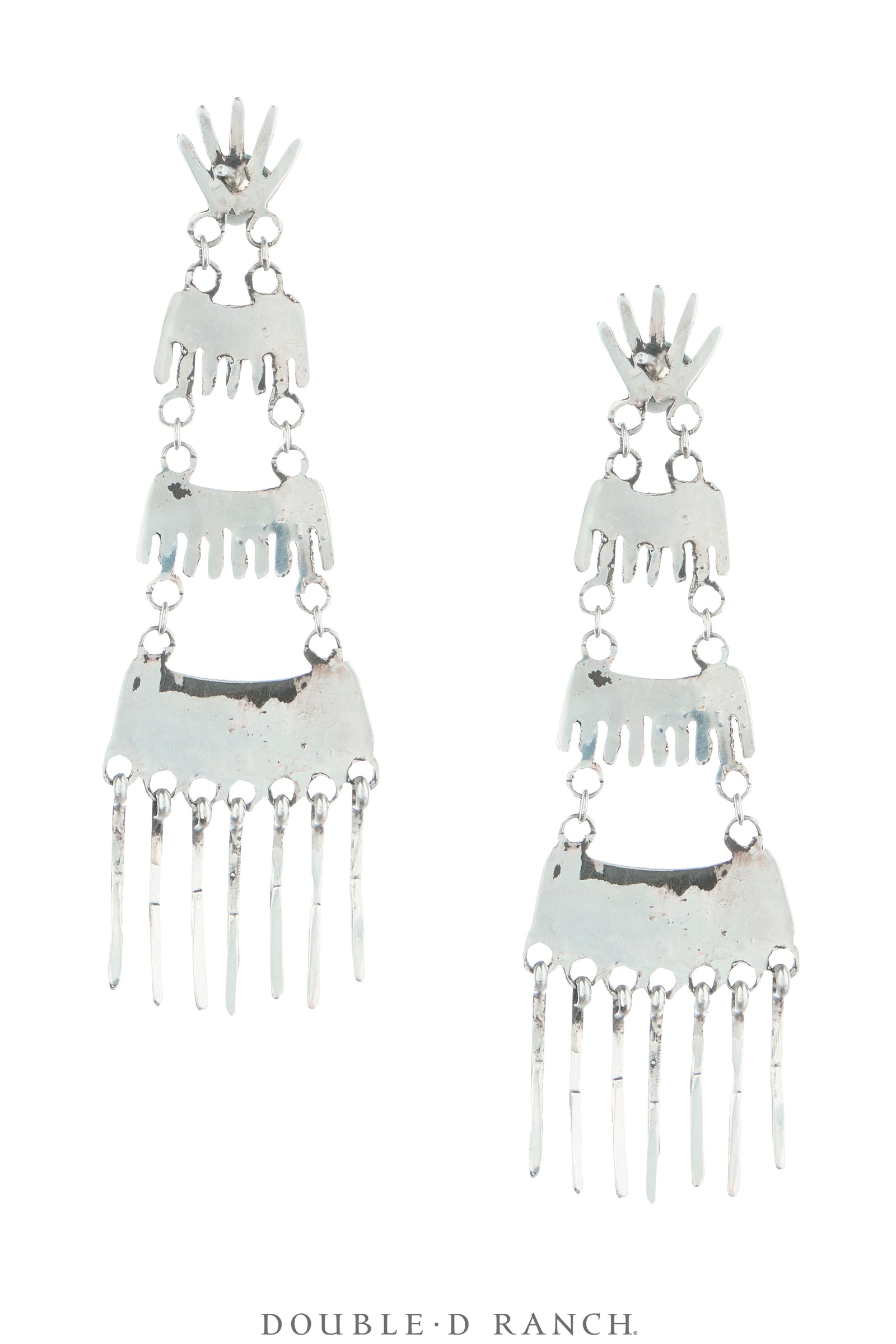 Earrings, Ladder, Turquoise, Zuni Needlepoint, 4 Tiers, Vintage, 2243