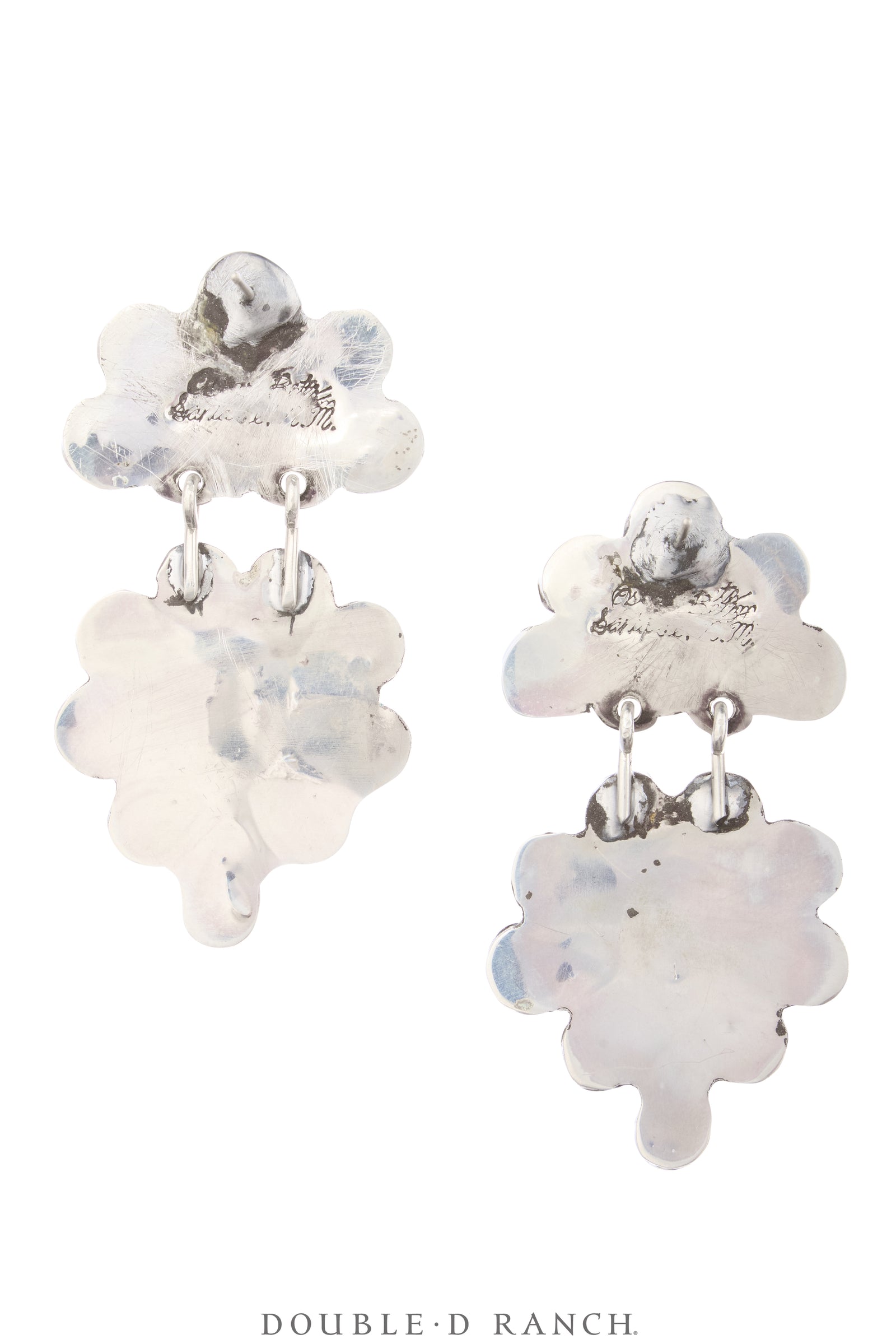 Earrings, Oscar Betz, Triangle, Angel Coral, Hallmark, 2245