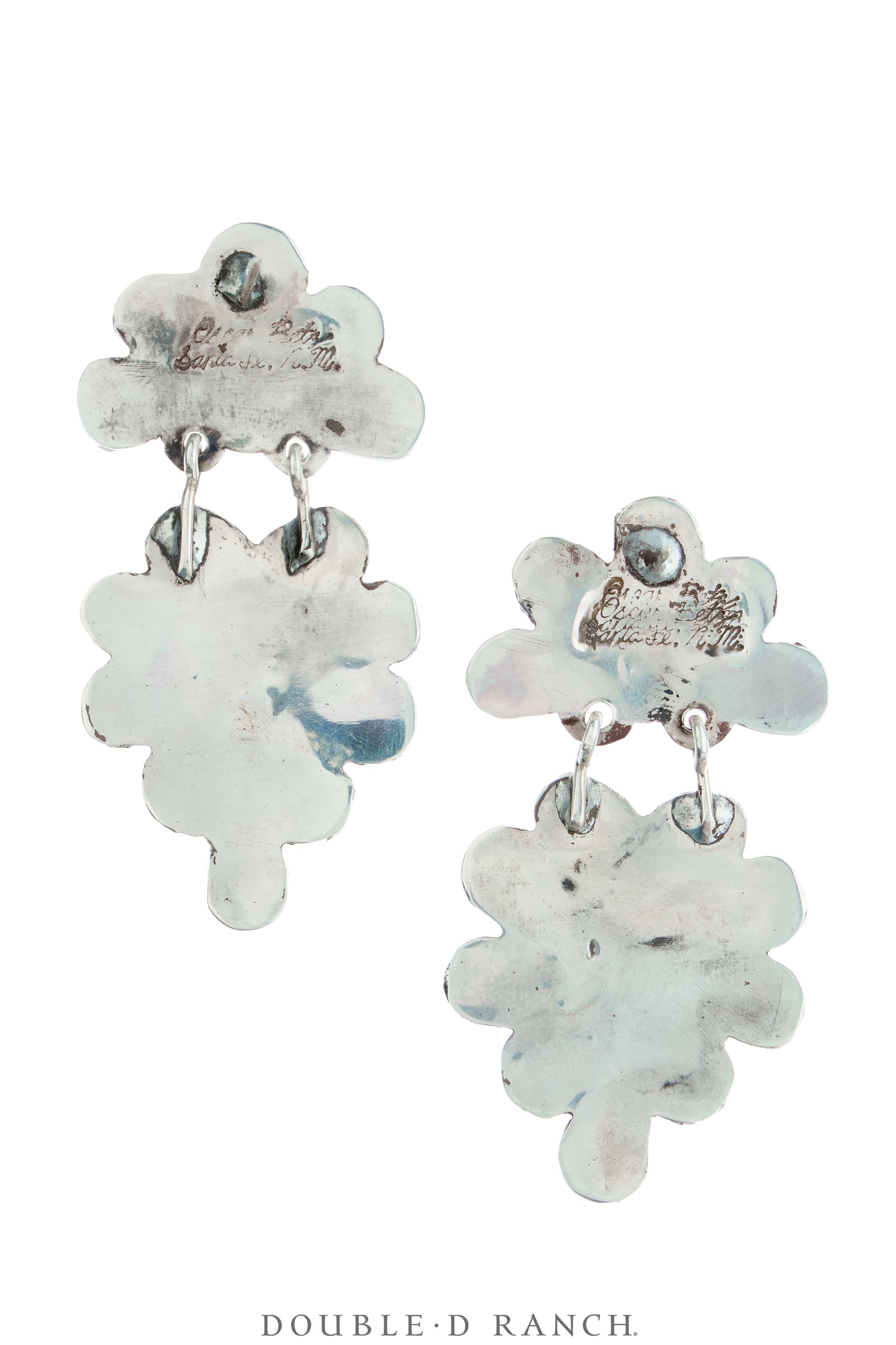 Earrings, Oscar Betz, Triangle, Angel Coral, Hallmark, 2245