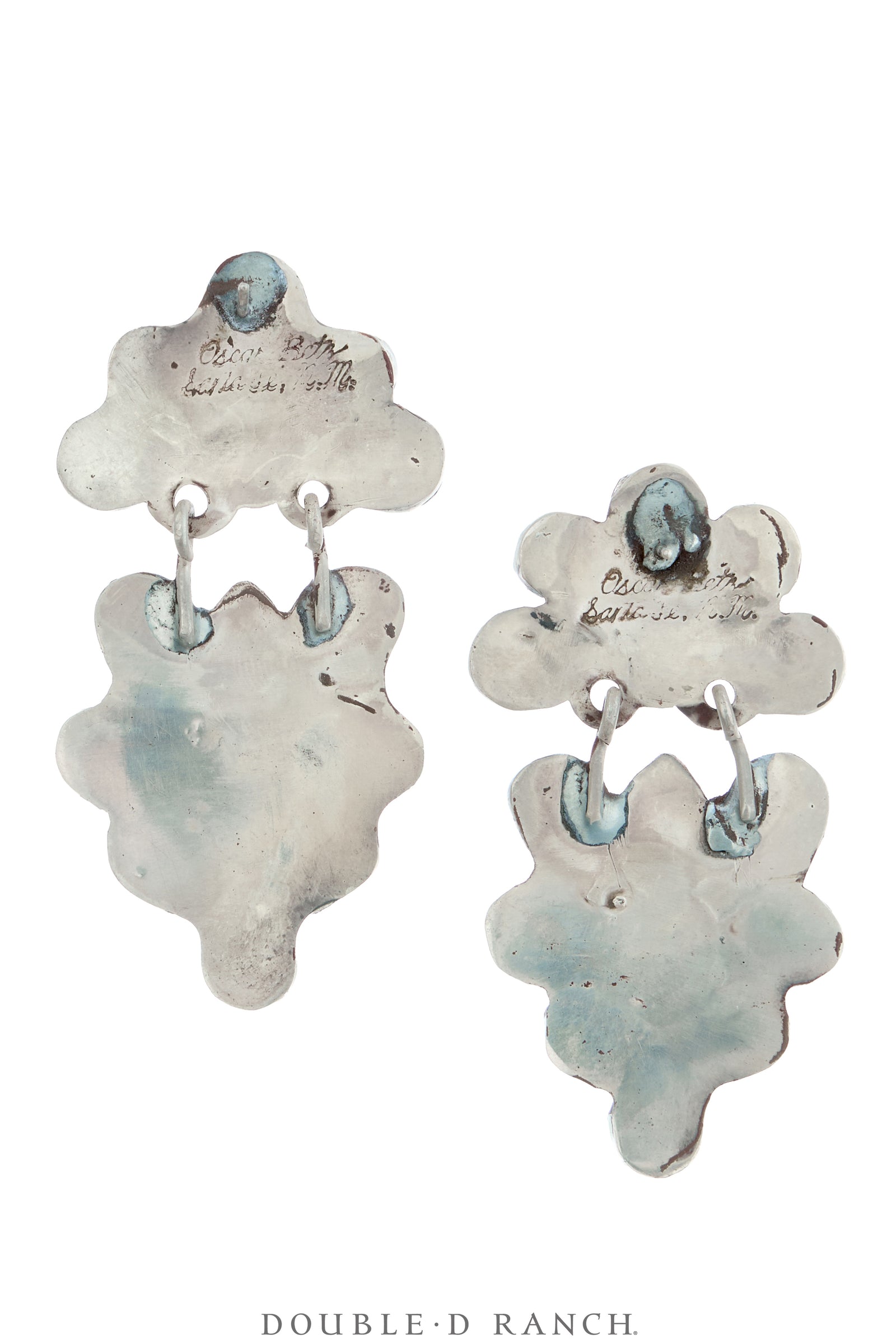 Earrings, Oscar Betz, Triangle, Turquoise, Hallmark, 2248