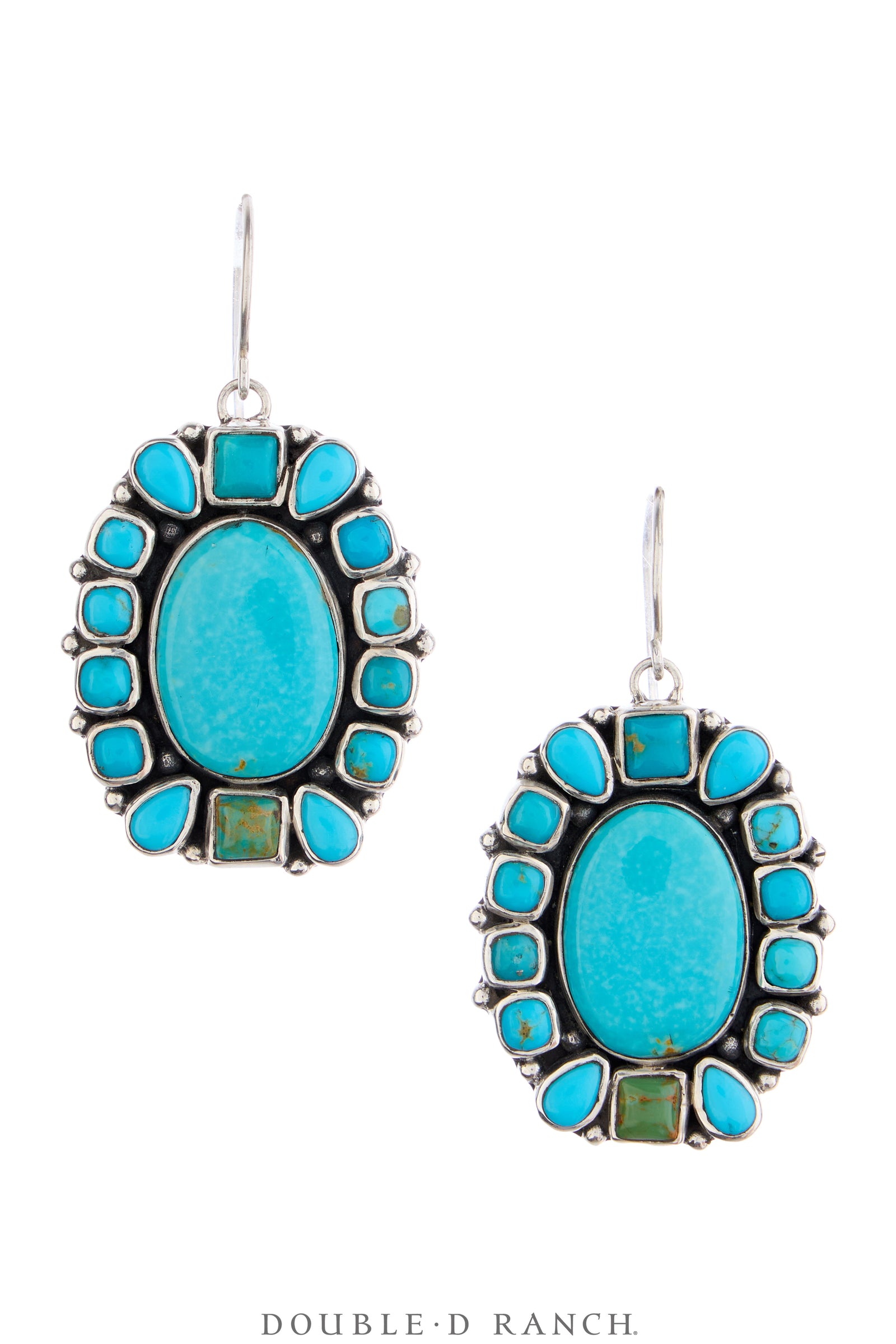 Earrings, Cluster, Turquoise, Hallmark, Contemporary, 2268