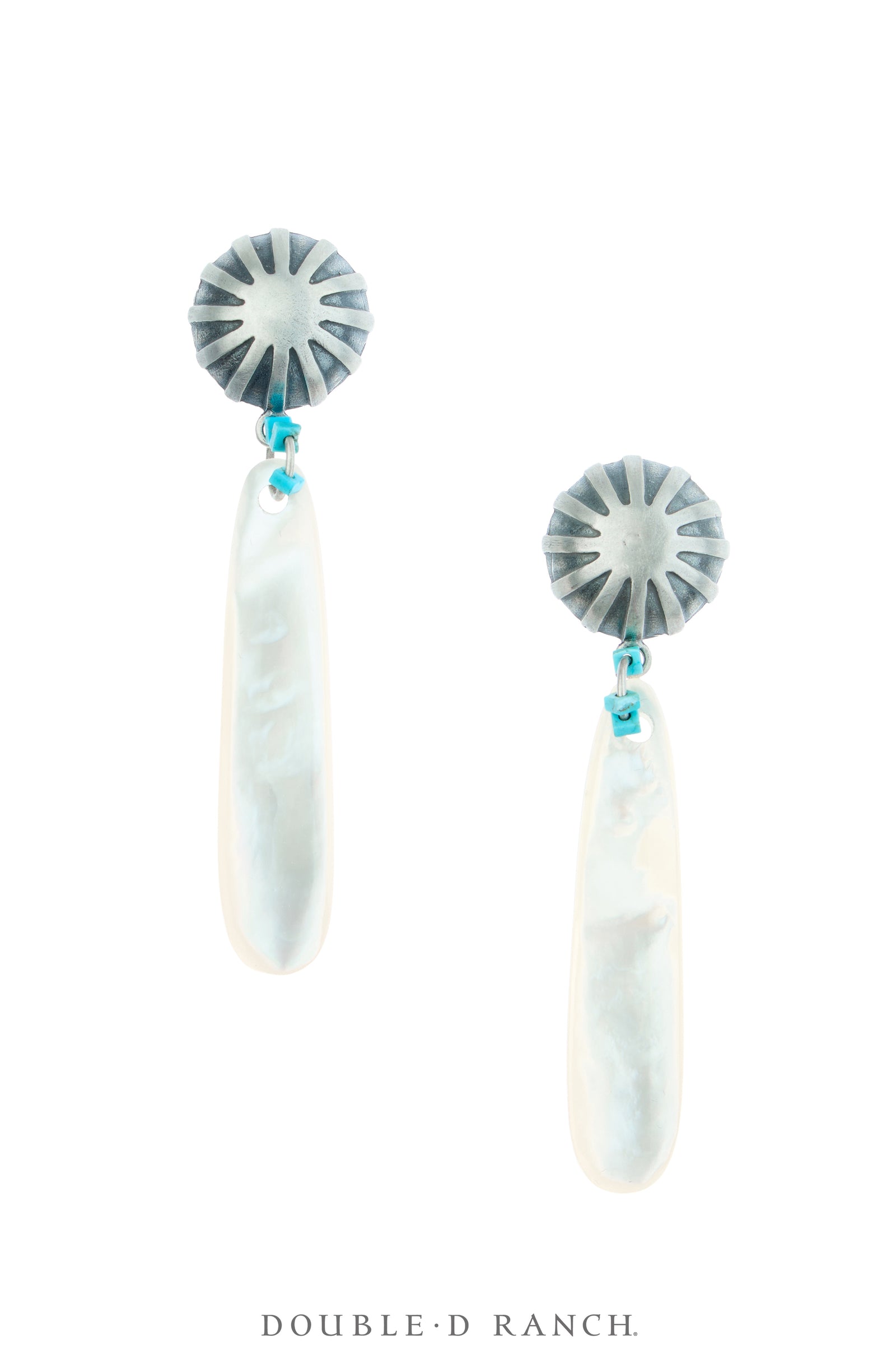 Earrings, Slab, Abalone & Turquoise, Artisan, Contemporary, 2285