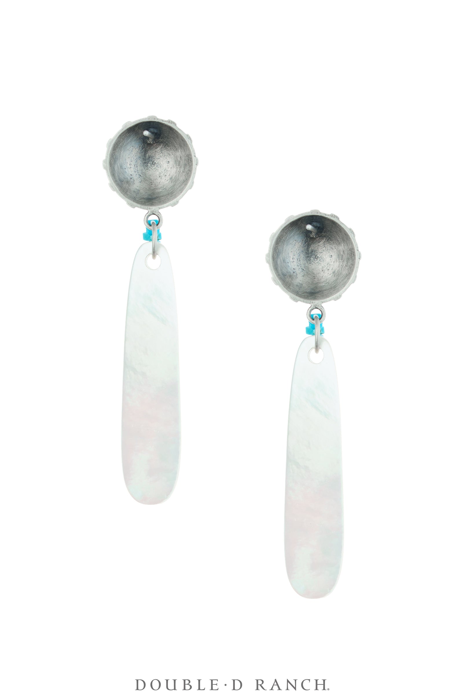 Earrings, Slab, Abalone & Turquoise, Artisan, Contemporary, 2285